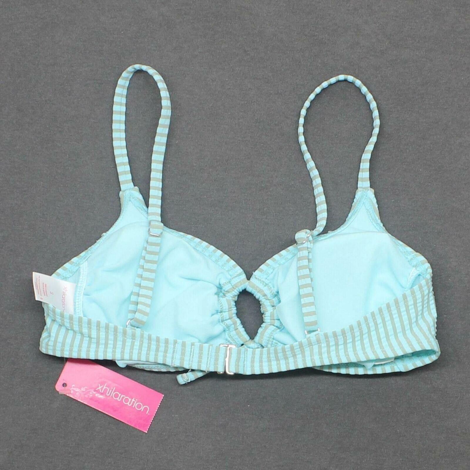 Other Nwt Xhilaration Loop Bralette Bikini Top M Aqua Blue / Gray Size ONE SIZE - 2 Thumbnail