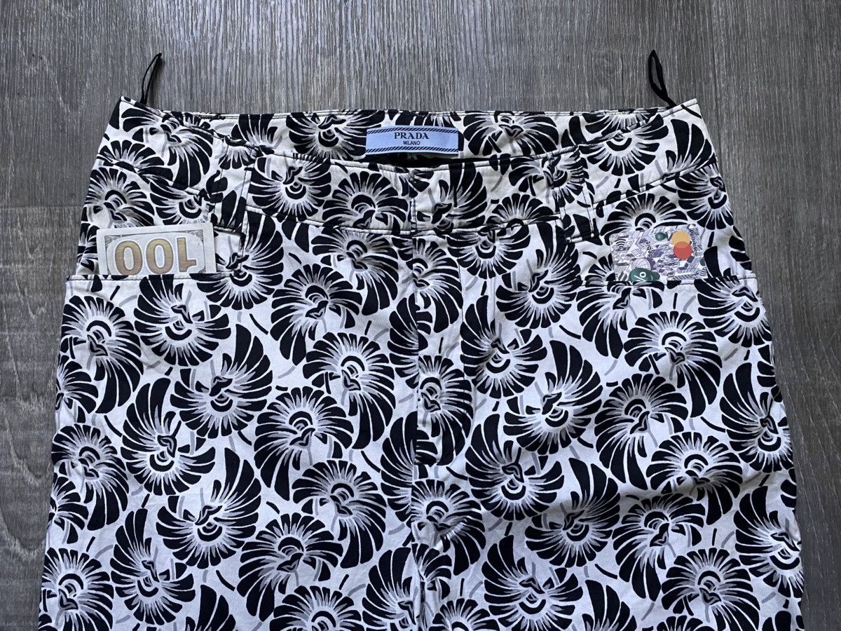 Prada Womens Prada 2016 Full Printed Floral Print Stretch Trousers Size 27" / US 4 / IT 40 - 5 Thumbnail