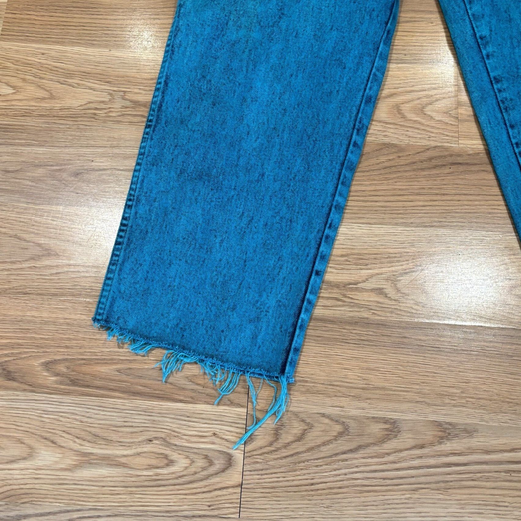 VINTAGE Wrangler Acid Wash 80s Overdyed Cerulean Jeans Blue Womens Sz 11/12 x 26