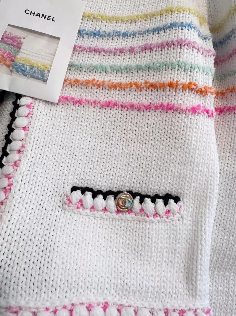 Chanel Chanel 24 Spring and Summer Colorful Striped Knitted Cardig Size XS / US 0-2 / IT 36-38 - 6 Thumbnail