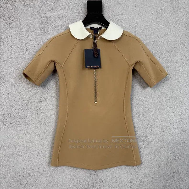 Louis Vuitton Louis Vuitton Solid Lapel Slim Fit Half Zip Short Sleeve S Size XXS / US 00 / IT 34 - 1 Thumbnail