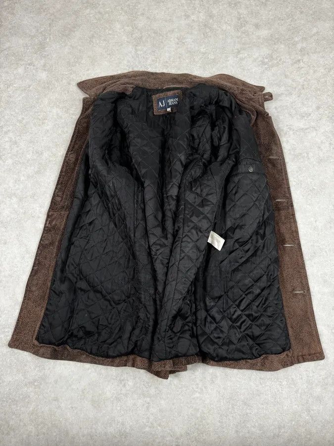 Armani 2000s Armani Brown Texture Leather Buttoned Jacket Size US L / EU 52-54 / 3 - 7 Thumbnail