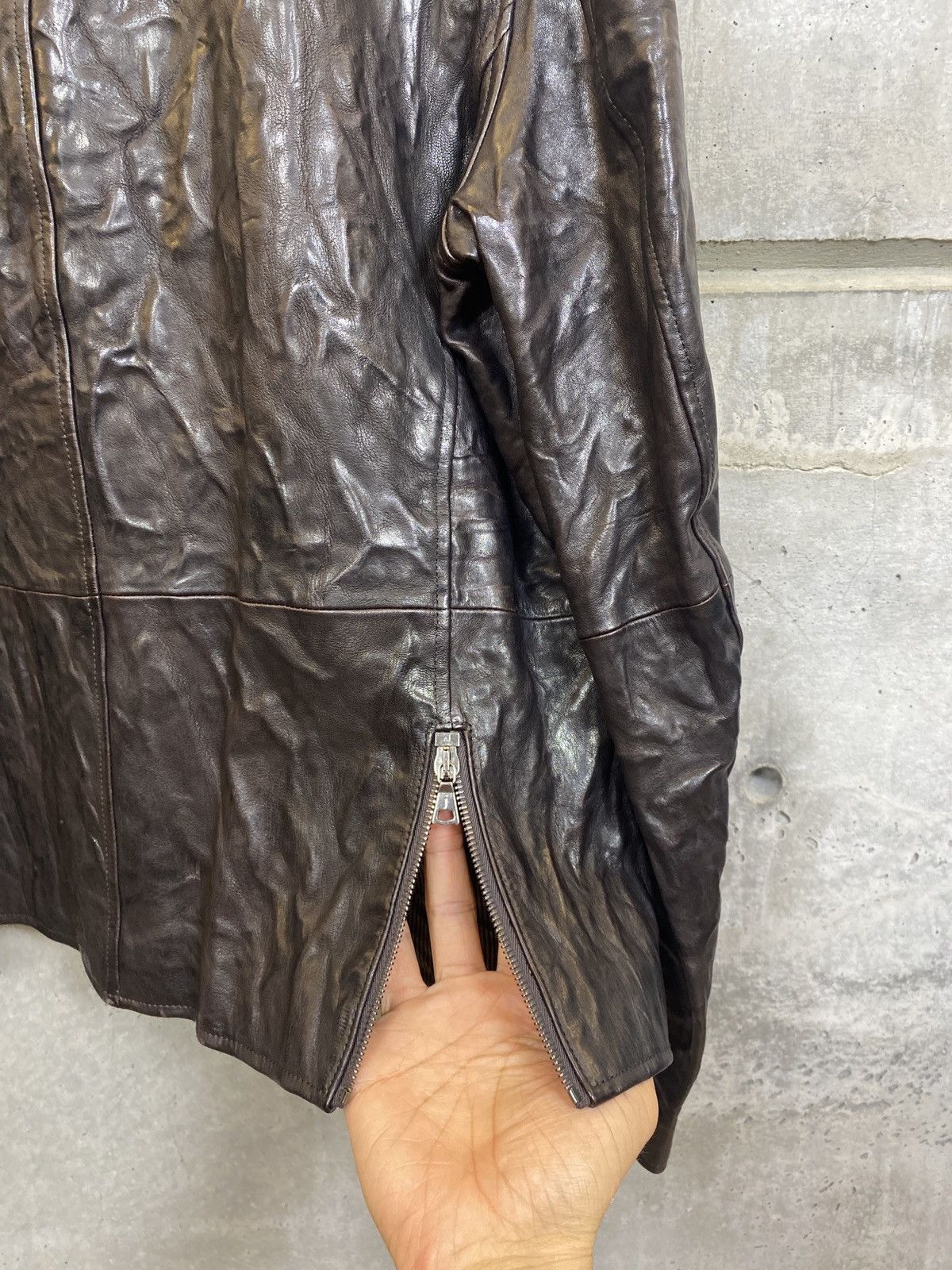 John Varvatos $2k John Varvatos Crinkle Leather Jacket w studded metal Size US L / EU 52-54 / 3 - 10 Thumbnail