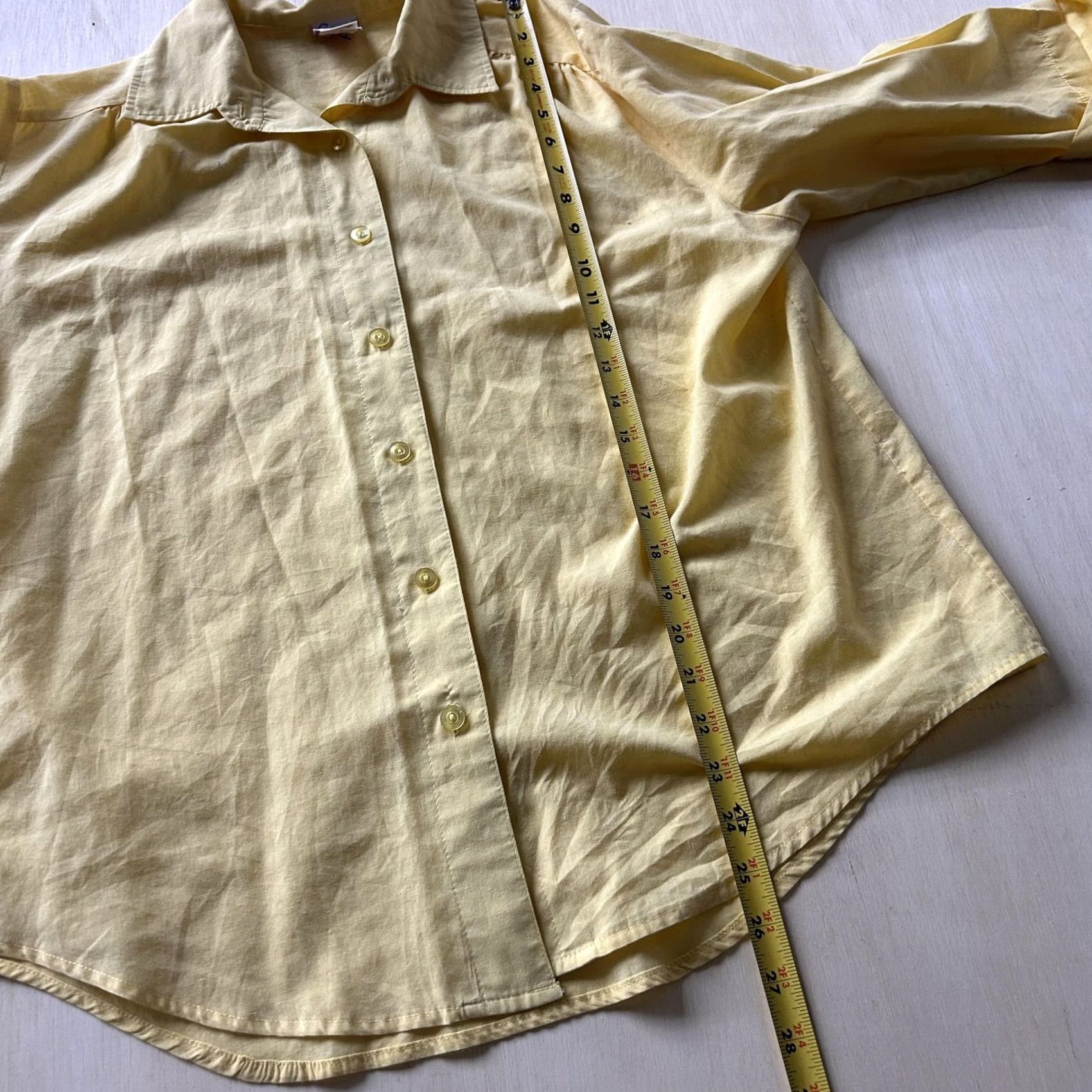Vintage Sue Scott Shirt Womens Small Yellow Button-Up 3/4 Sleeve Collared Top Casual Size S / US 4 / IT 40 - 4 Thumbnail