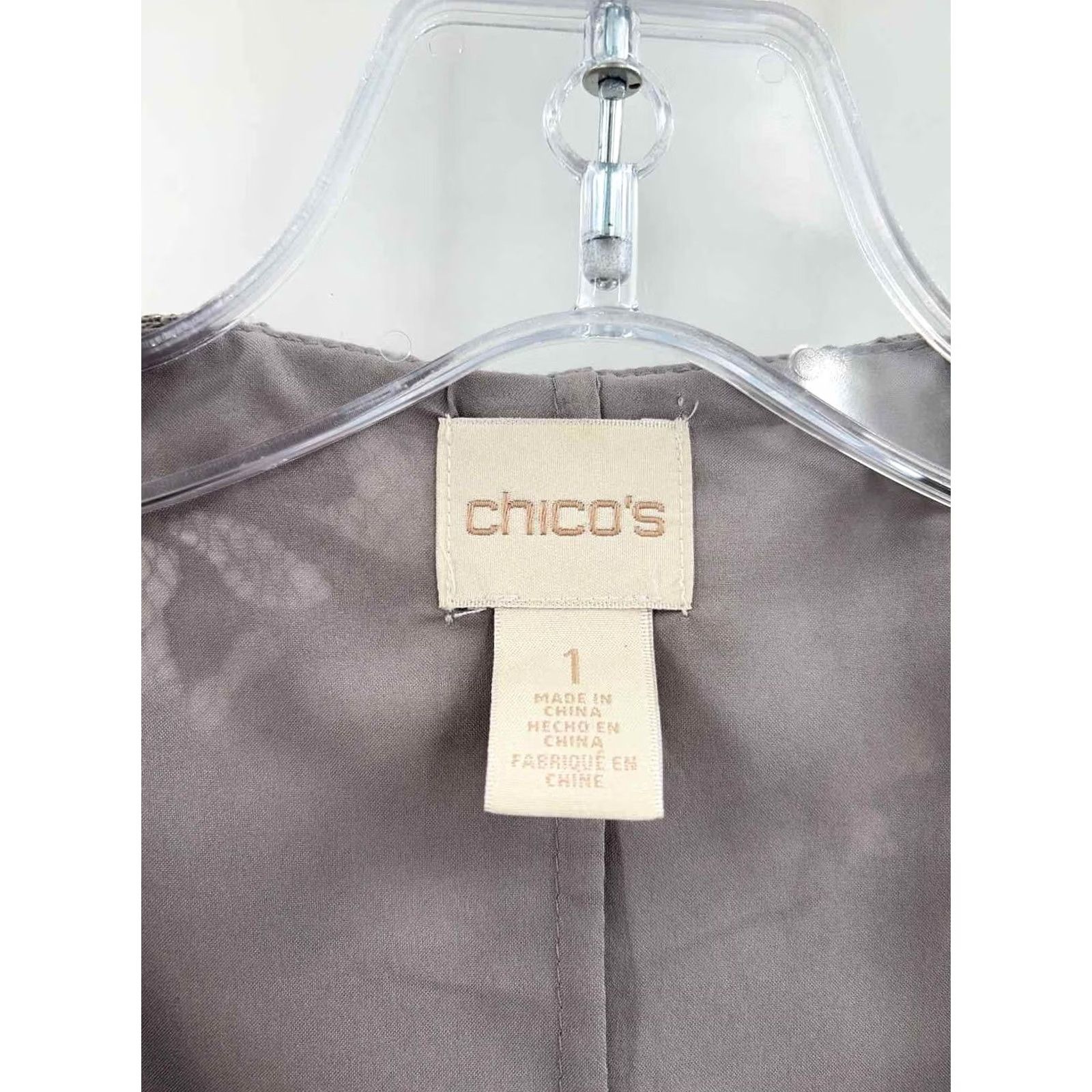 Vintage Chico's Grey Lace Open Jacket 1/Medium Open Jacket Womens Size XS / US 0-2 / IT 36-38 - 6 Thumbnail
