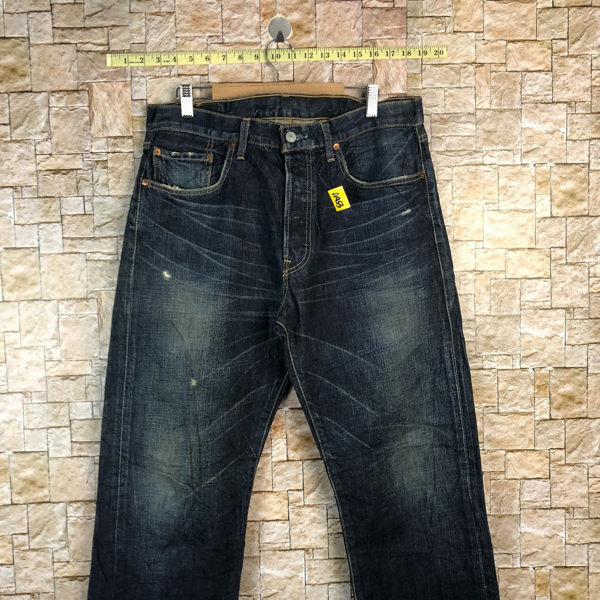 Levi's 501 Levis Blue Disstressed Denim Pants #A953 Size US 34 / EU 50 - 2 Thumbnail