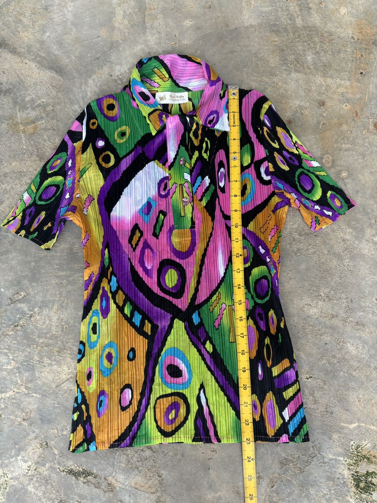 Issey Miyake × Japanese Brand × Pleats Please Issey Miyake Max Polla by Madam polla Pleats Please Style block Shirt Size ONE SIZE - 10 Thumbnail