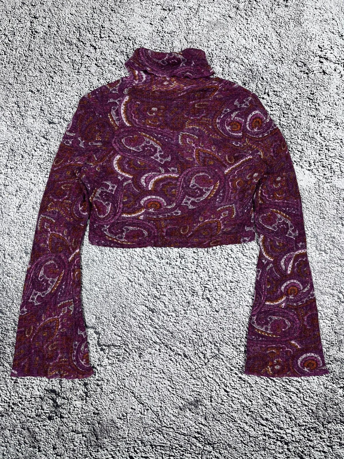 Japanese Brand Vintage Knit Abstract Cropped Turtleneck Top size M Size M / US 6-8 / IT 42-44 - 7 Thumbnail