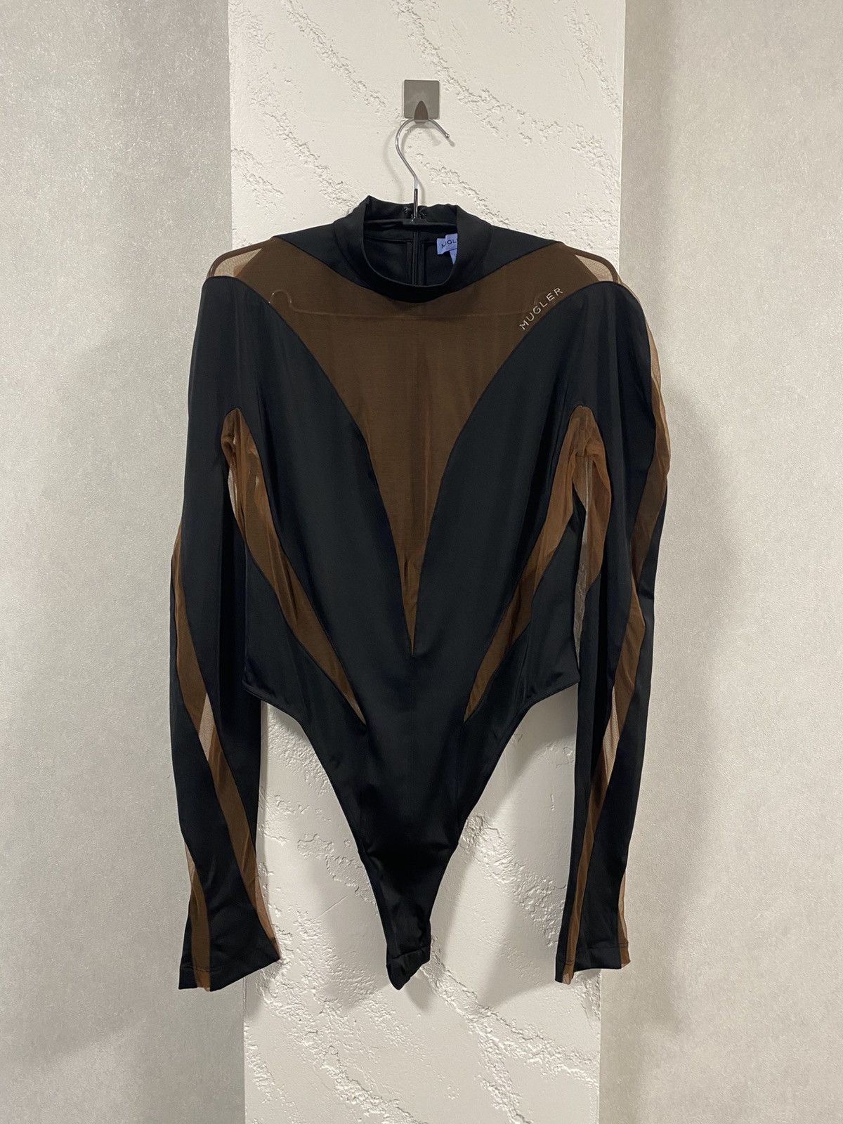 H&M × Mugler Mugler X H&M Rare Black & Brown Mesh Panel Bodysuit Size M / US 6-8 / IT 42-44 - 1 Thumbnail