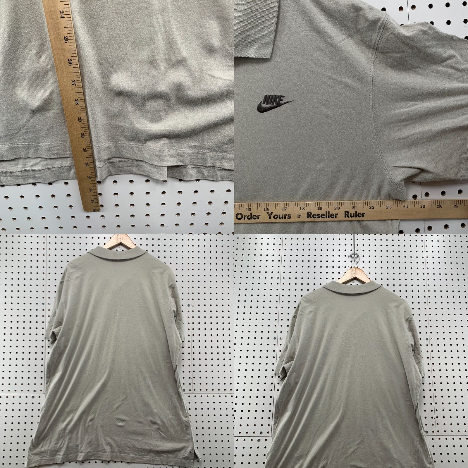 Nike VINTAGE Nike Sportswear Collared Polo Shirt Gray Swoosh Mens XL 24x33 Size US XL / EU 56 / 4 - 9 Thumbnail
