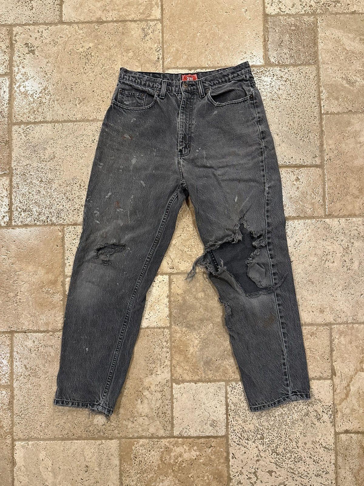 Vintage Vintage Two Hundred 212 Twelve Degrees Black Thrashed Denim Size US 32 / EU 48 - 1 Thumbnail
