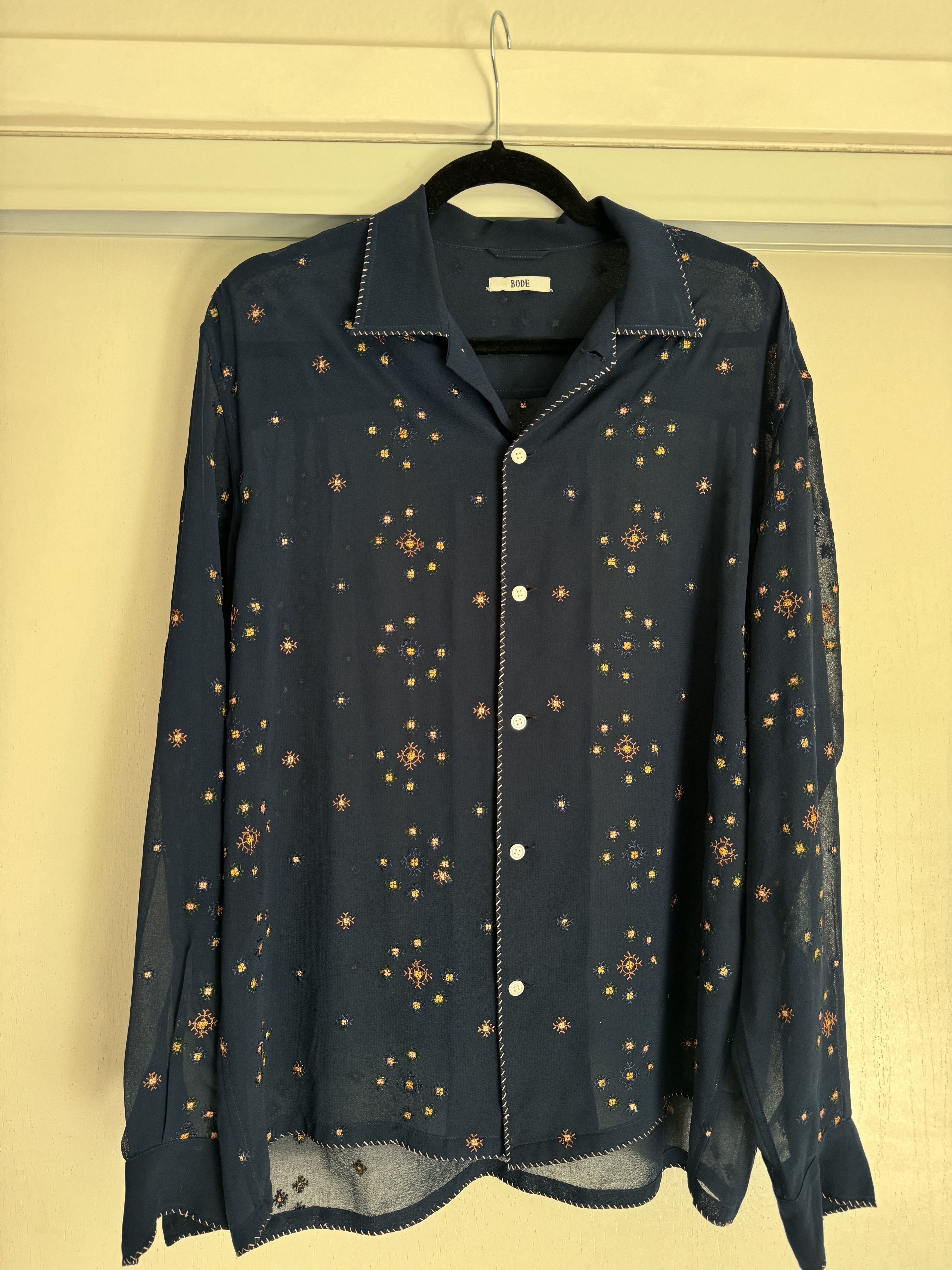 Bode Bode x Marcus Paul Star Cross Stitch Button-Up Shirt Size US M / EU 48-50 / 2 - 1 Thumbnail