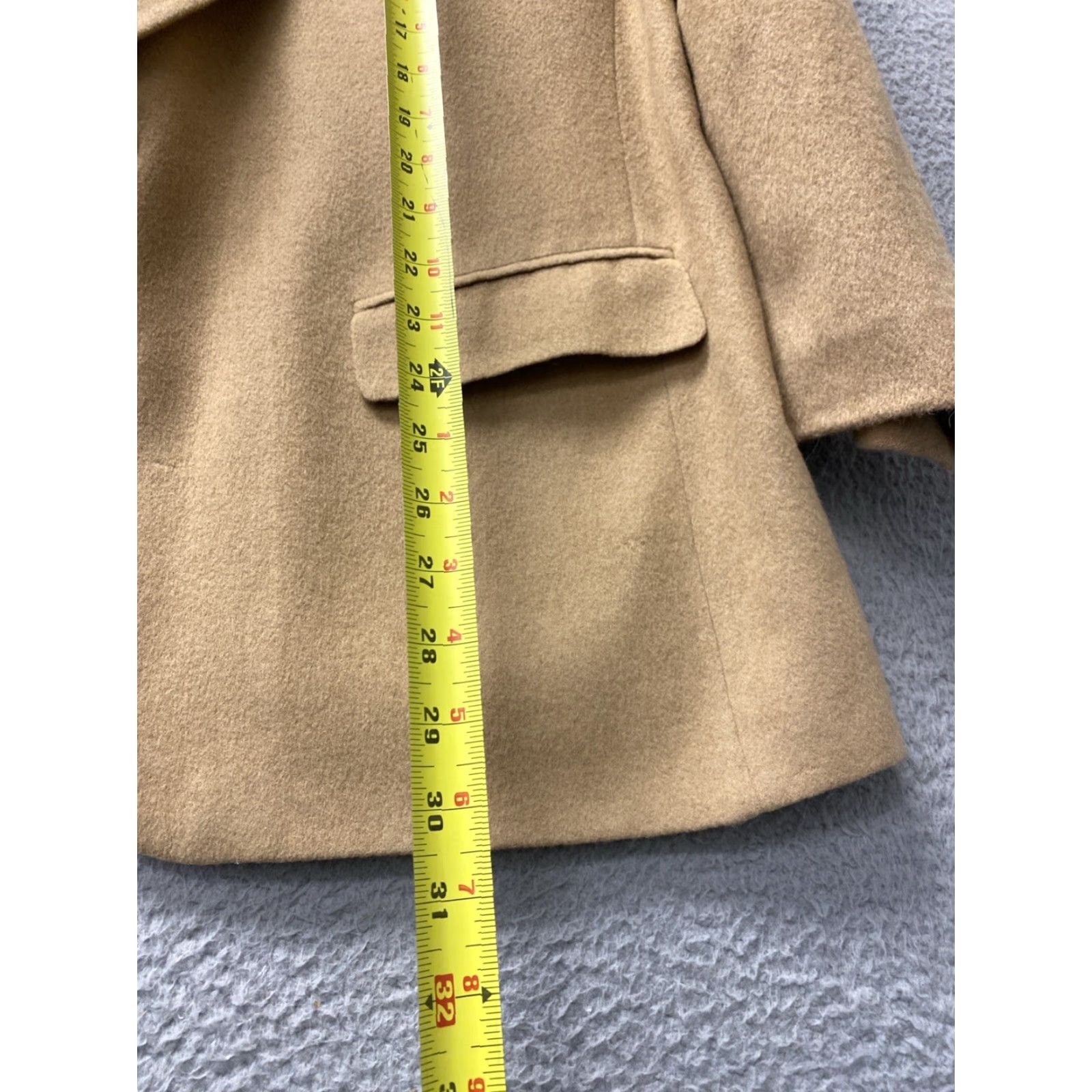 Bill Blass VINTAGE Bill Bass Men's Blazer Jacket 48 Tan Camel Hair Single-Breasted 2-Button Formal Casual Sport Size 48R - 5 Thumbnail
