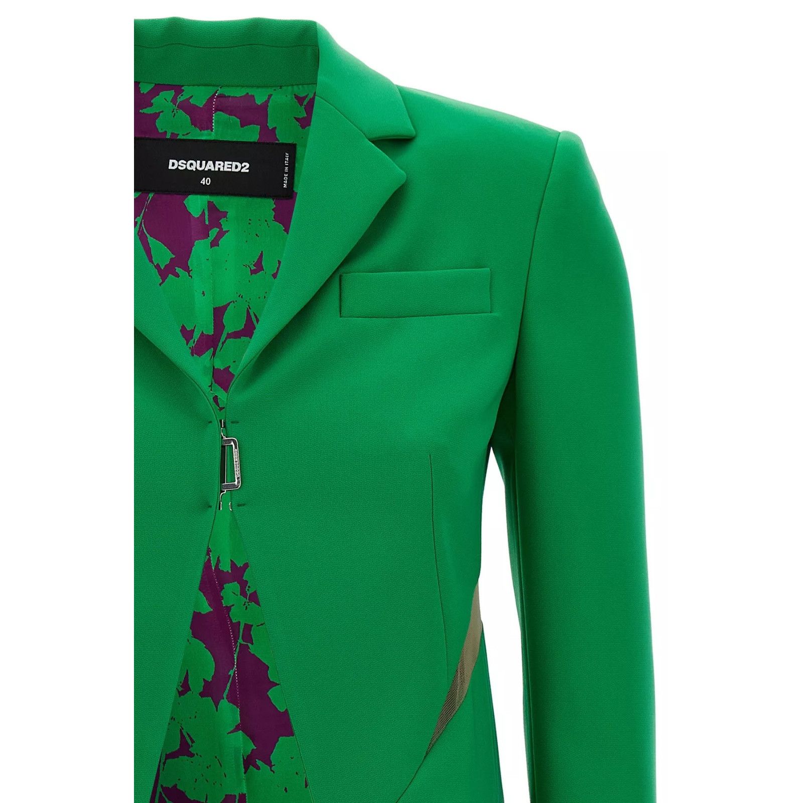 Dsquared2 DSQUARED2 Tulle Insert Green Blazer Jacket New & Authentic ( Size M / US 6-8 / IT 42-44 - 3 Thumbnail