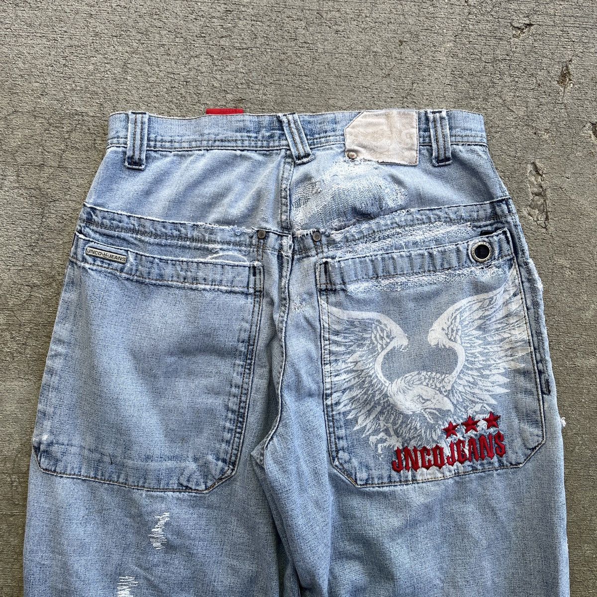 JNCO 2000s JNCO Eagle Repaired Denim Jeans Size US 31 - 2 Thumbnail