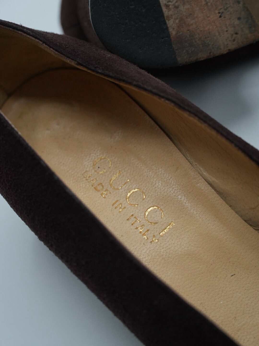 Gucci Gucci Brown Suede Horsebit Low-Heel Pumps Size US 6.5 / IT 36.5 - 7 Thumbnail
