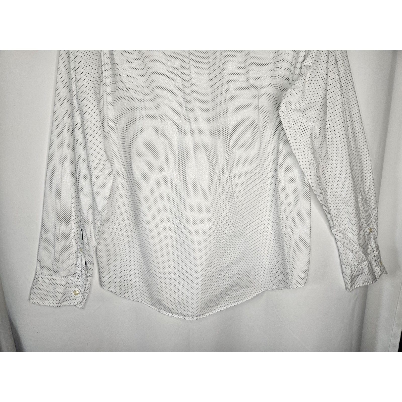 J.Crew VTG J. Crew Dress Shirt Men's Large White Navy Polka Dots Size US L / EU 52-54 / 3 - 5 Thumbnail