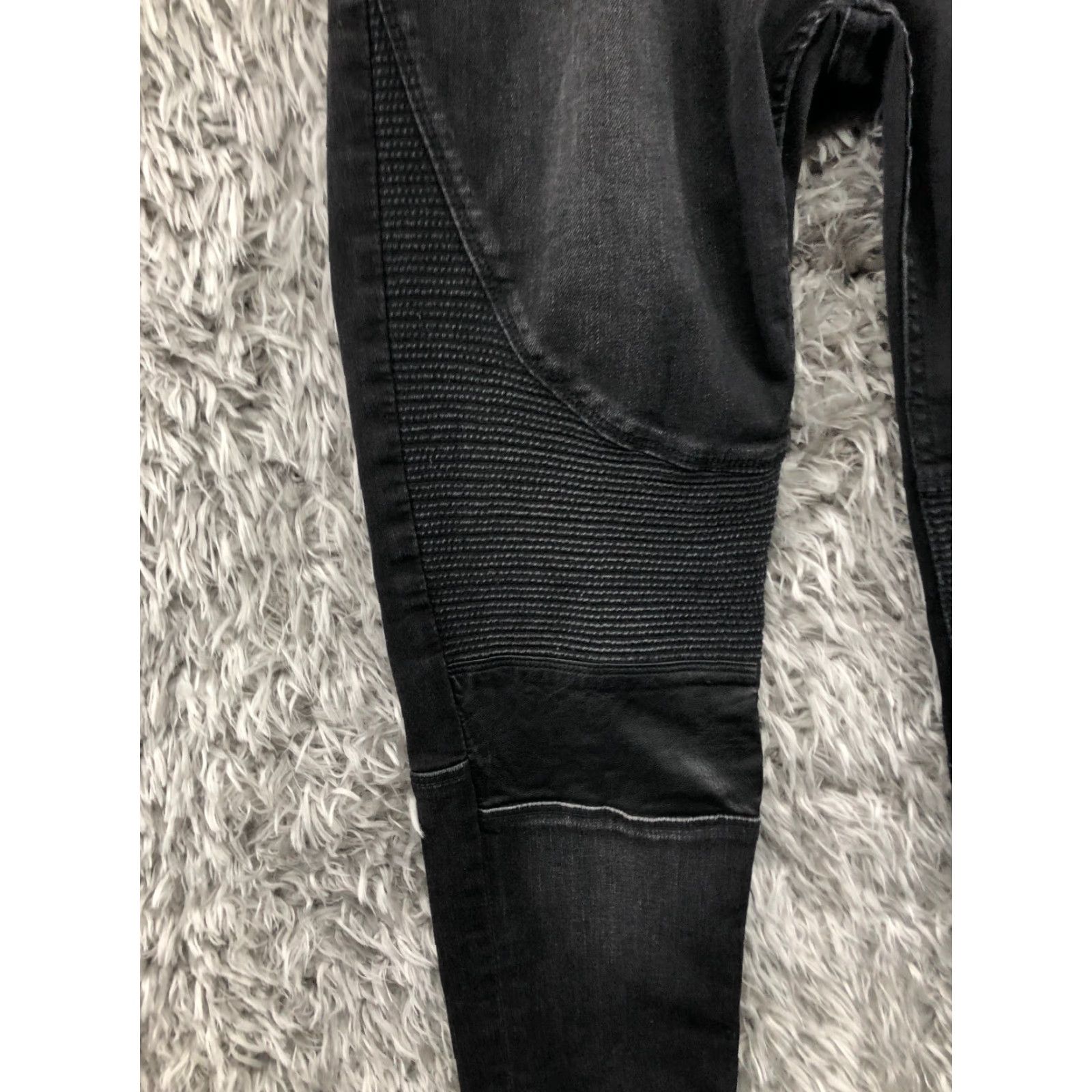 Vintage VIGOSS Jeans Skinny Biker Mens 30x28 Dark Black Denim Mid Rise 5-Pocket Style Comfort Pockets Mens Biker Theme 90s? Size US 30 / EU 46 - 5 Thumbnail