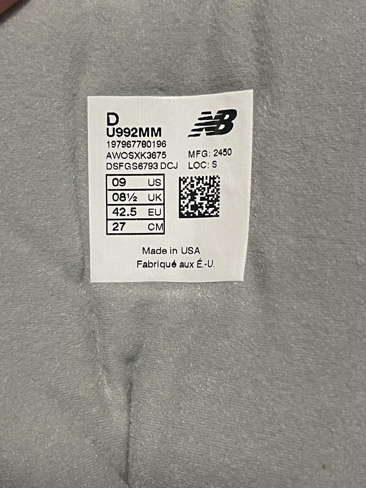 New Balance New Balance 992（U992M） Size US 9 / EU 42 - 8 Thumbnail