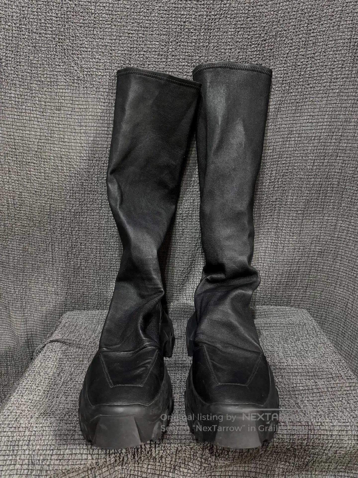Rick Owens black leather tank sole boots by Rick Owens. Size US 7.5 / EU 40-41 - 5 Thumbnail