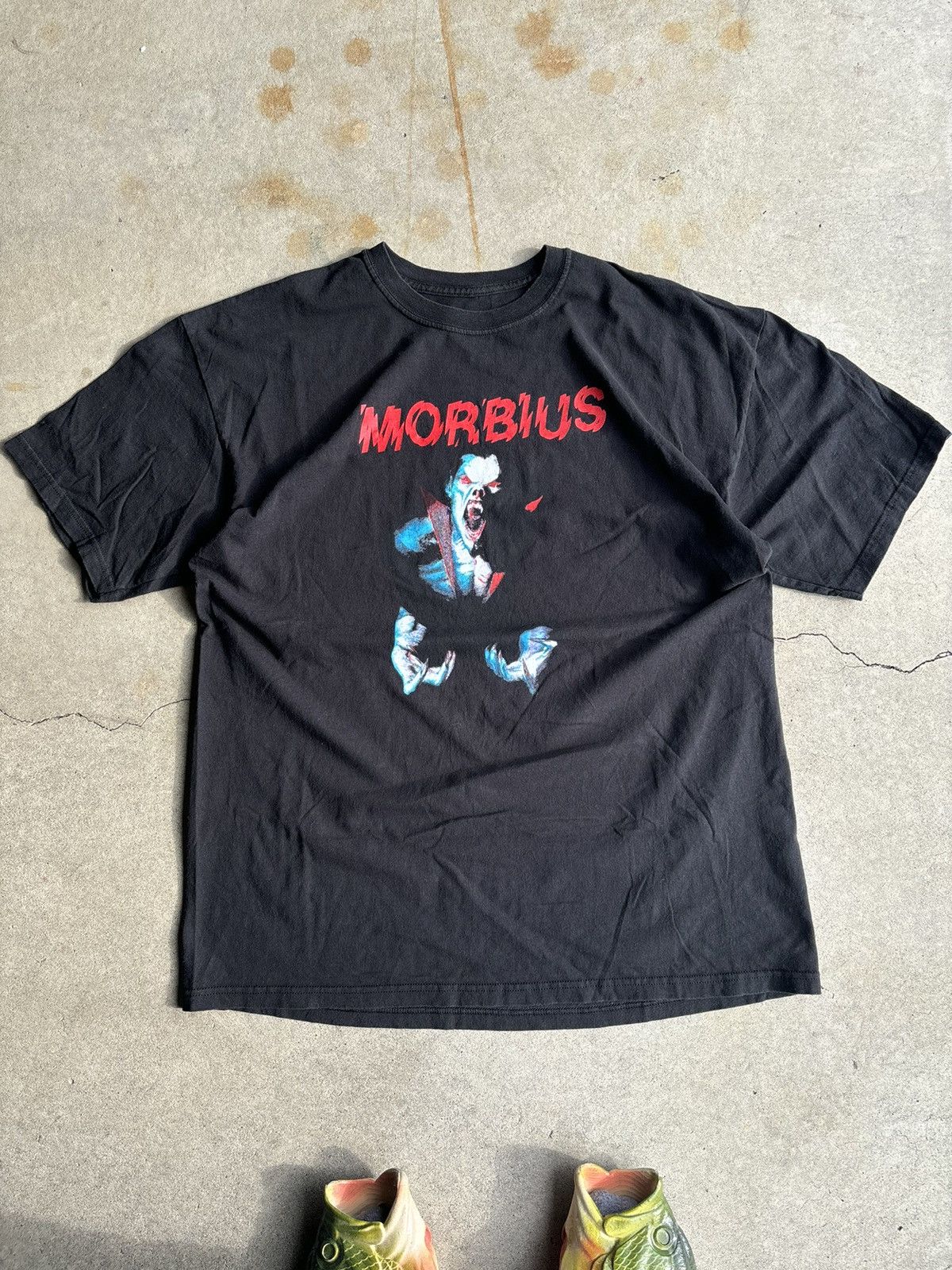 Marvel Comics × Vintage Crazy Morbius Marvel Black Boxy Faded Vampire Tee Shirt Size US XL / EU 56 / 4 - 1 Thumbnail