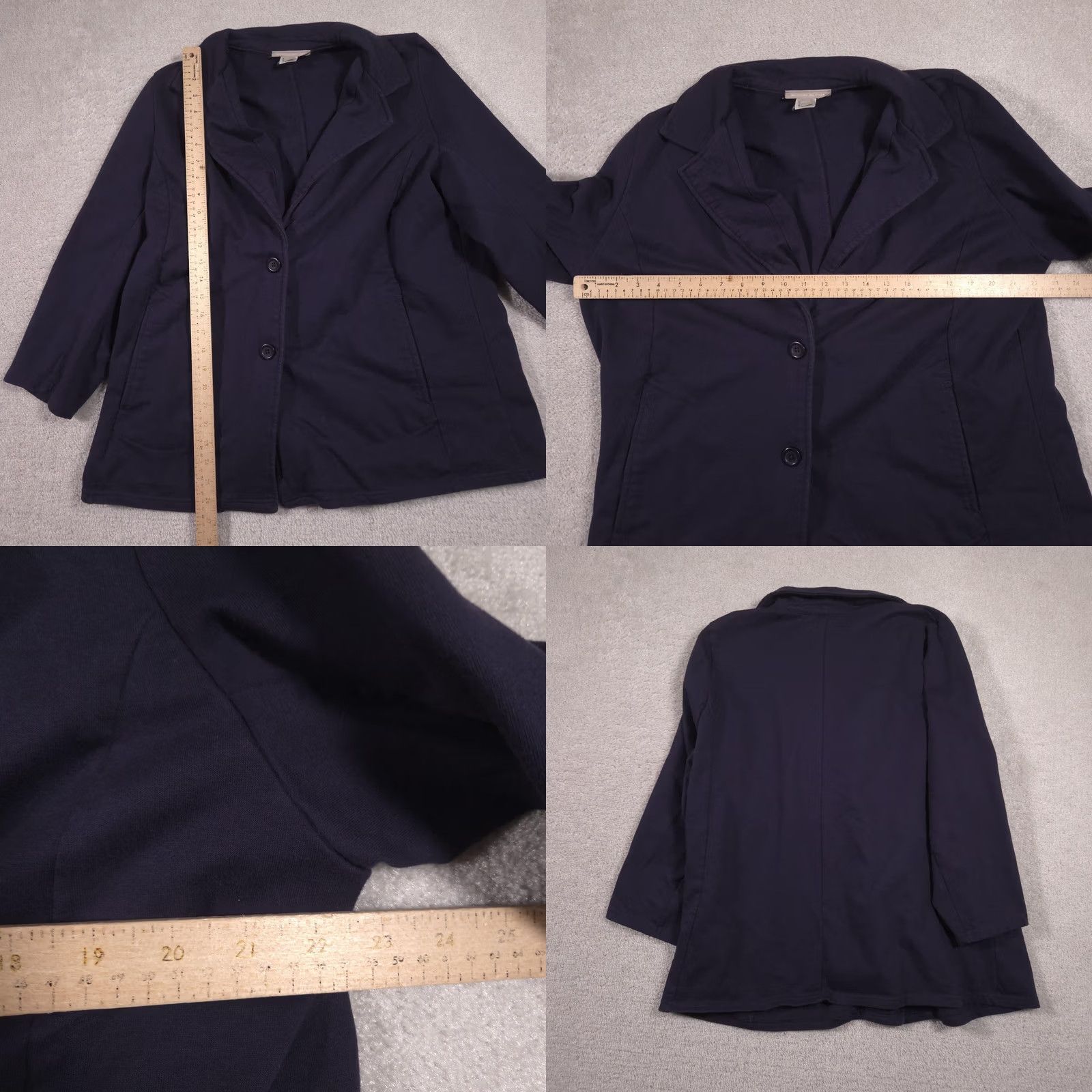 Vintage Woman Within Blazer Womens 18/20 Blue 3/4 Sleeve Button Front Plus Size Jacket Size XXL / US 16-18 / IT 52-54 - 8 Thumbnail