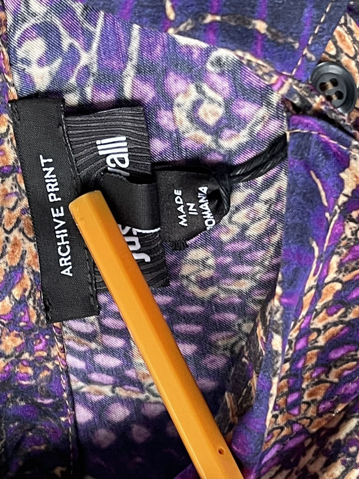 Just Cavalli !DS! FW22 Just Cavalli Animal Print Purple Pattern Shirt Size M / US 6-8 / IT 42-44 - 18 Thumbnail