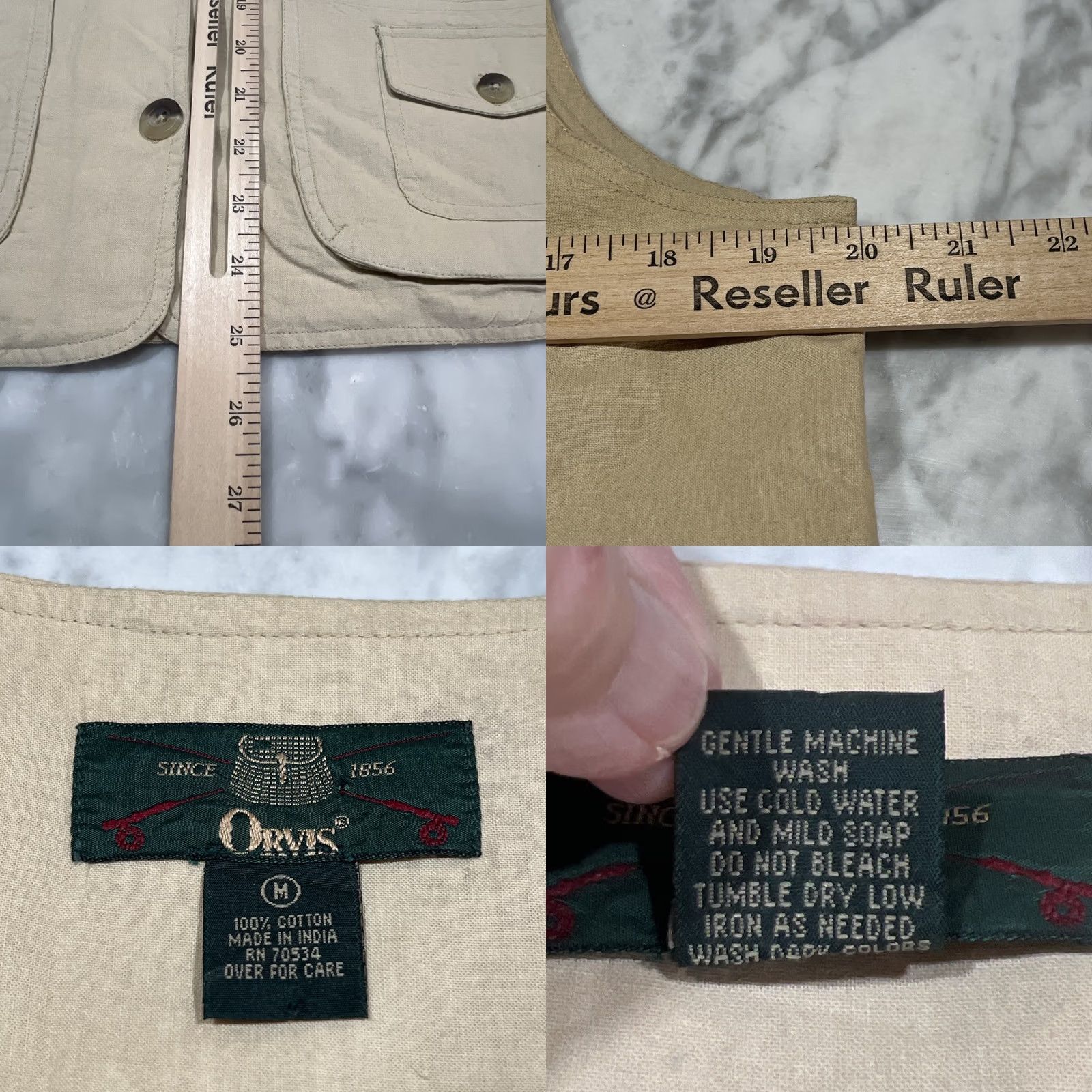Orvis Orvis Vest Womens M Cotton Lightweight Safari Utility 4 Button Beige Size M / US 6-8 / IT 42-44 - 8 Thumbnail