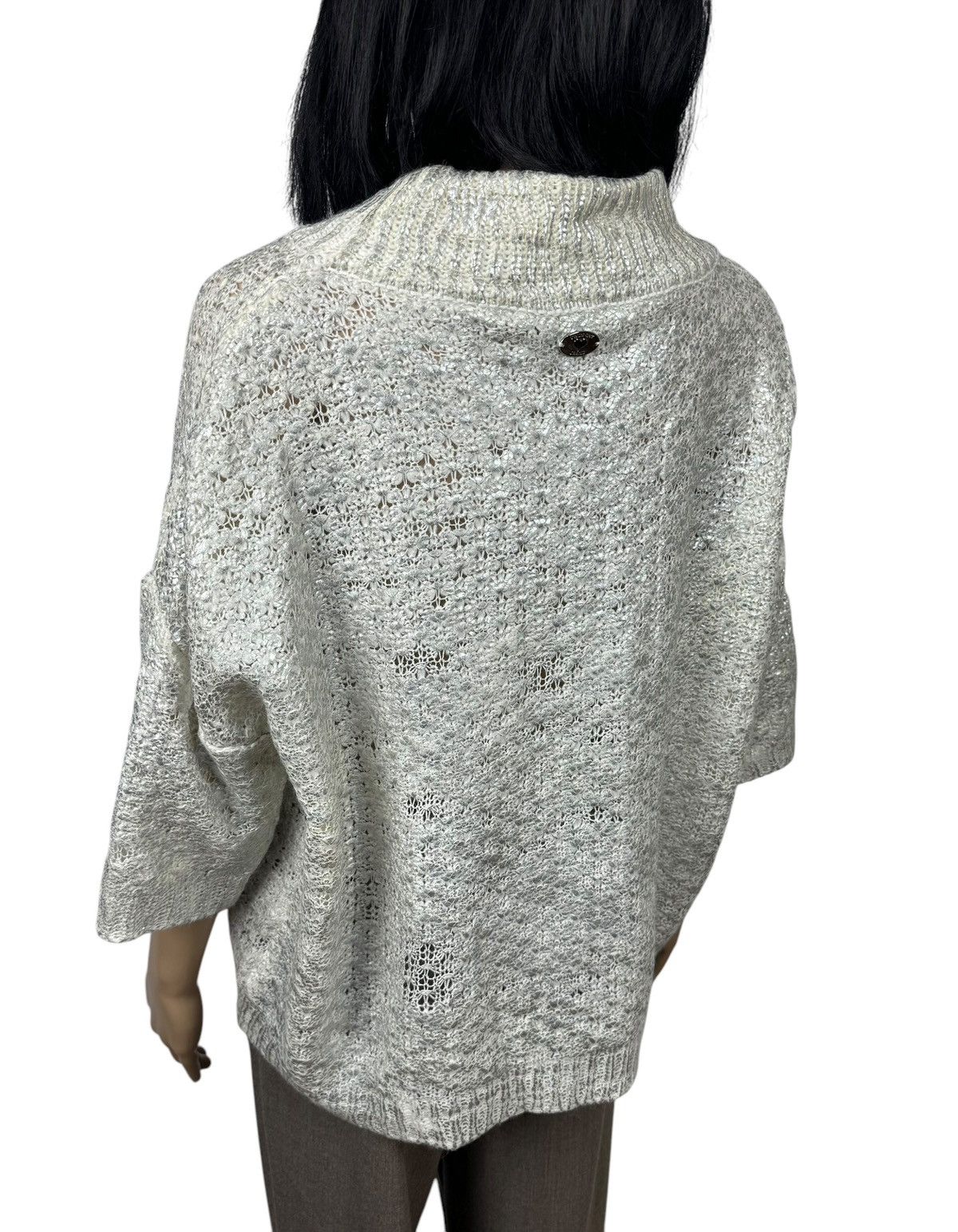 TWINSET Twinset Knit Sweater Acrylic-Wool Short Sleeve Metall Paint Size M / US 6-8 / IT 42-44 - 6 Thumbnail