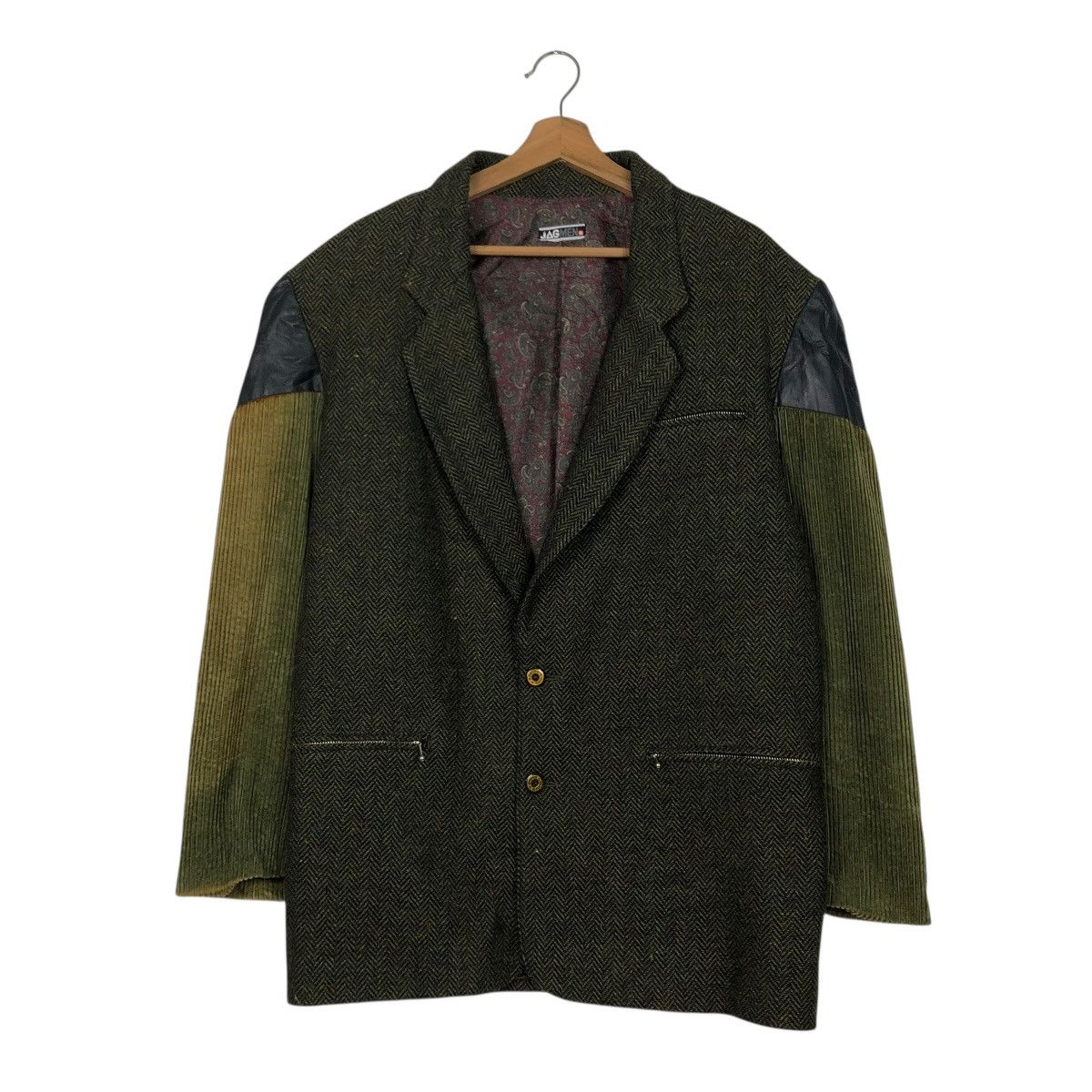 Japanese Brand 🔥VINTAGE PATCH WORK LEATHER WOOL JACKET JAGMEN ISSEY MIYAKE Size US M / EU 48-50 / 2 - 3 Thumbnail