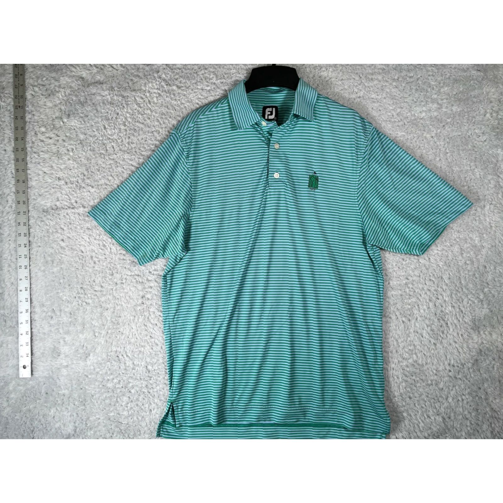 Footjoy FootJoy Polo Shirt Men M Green Striped Lightweight Golf Polo Shirt - FootJoy Men’s Polo Regular M Green Size US M / EU 48-50 / 2 - 2 Thumbnail