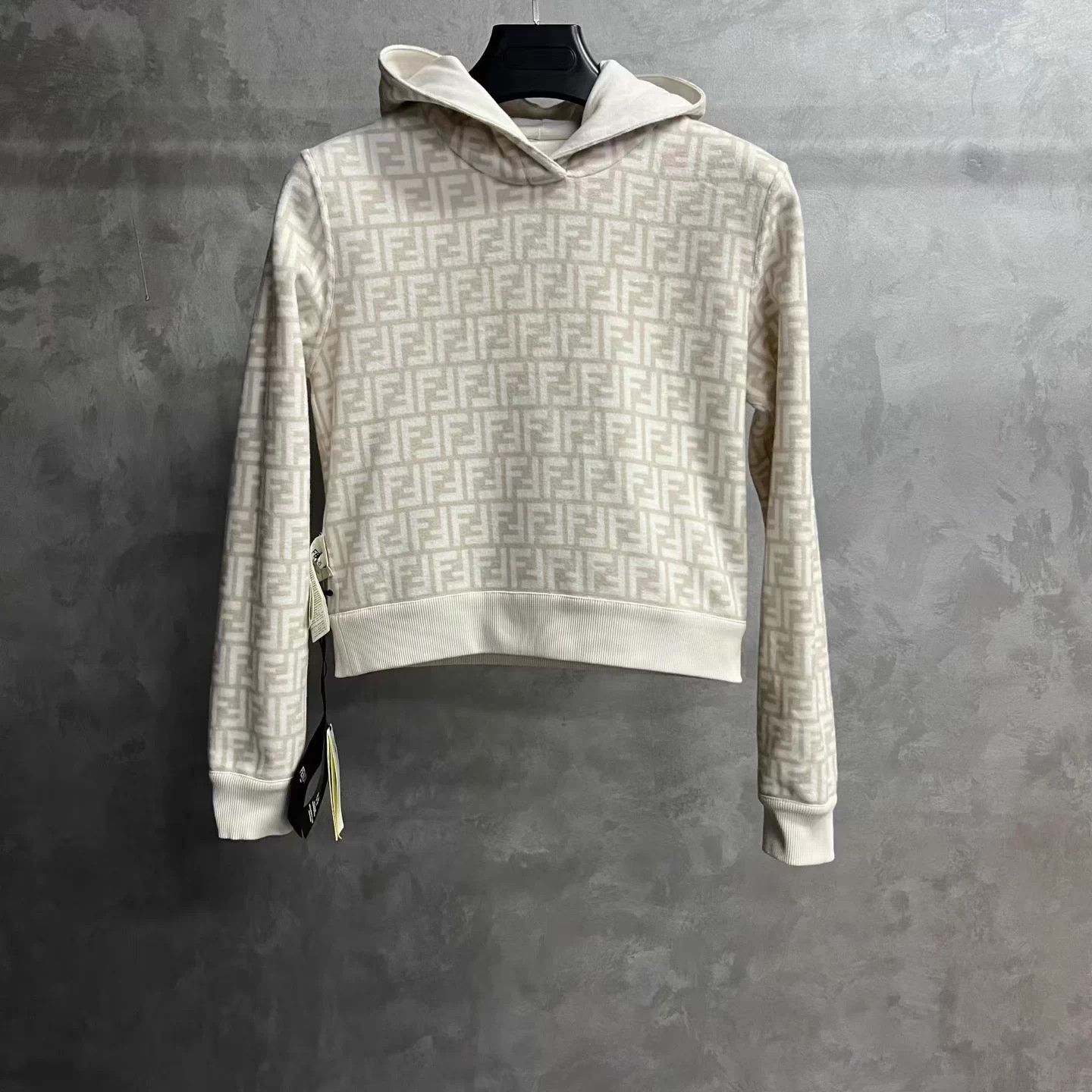 Fendi Fendi White Logo Print Hooded Sweatshirt XS Size XS / US 0-2 / IT 36-38 - 1 Thumbnail