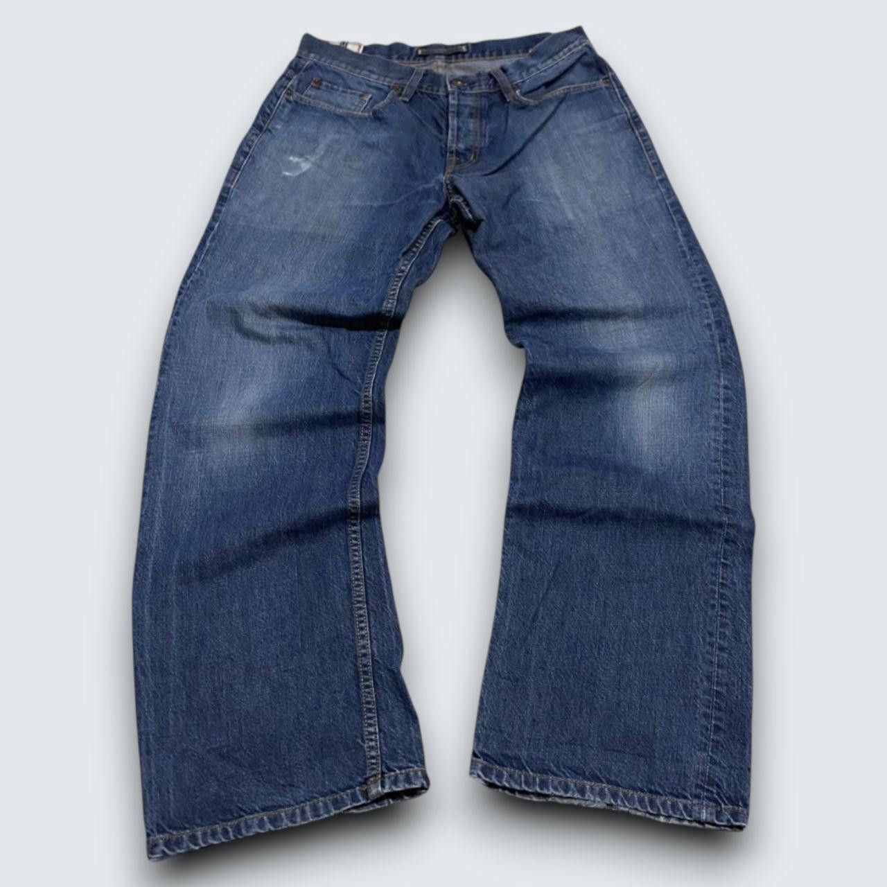 Japanese Brand 00s Faded Baggy Jeans Navy 33" Size US 33 - 1 Thumbnail