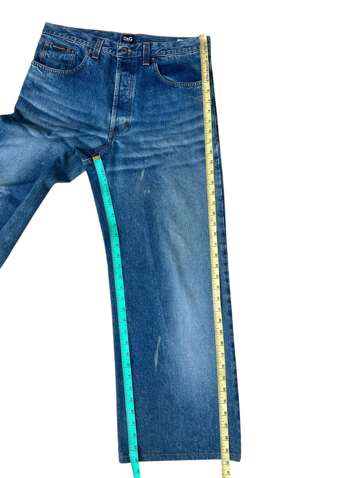Dolce & Gabbana Vintage Dolce&Gabbana Stains Fade Denim Baggy Wide Jeans Size US 33 - 4 Thumbnail