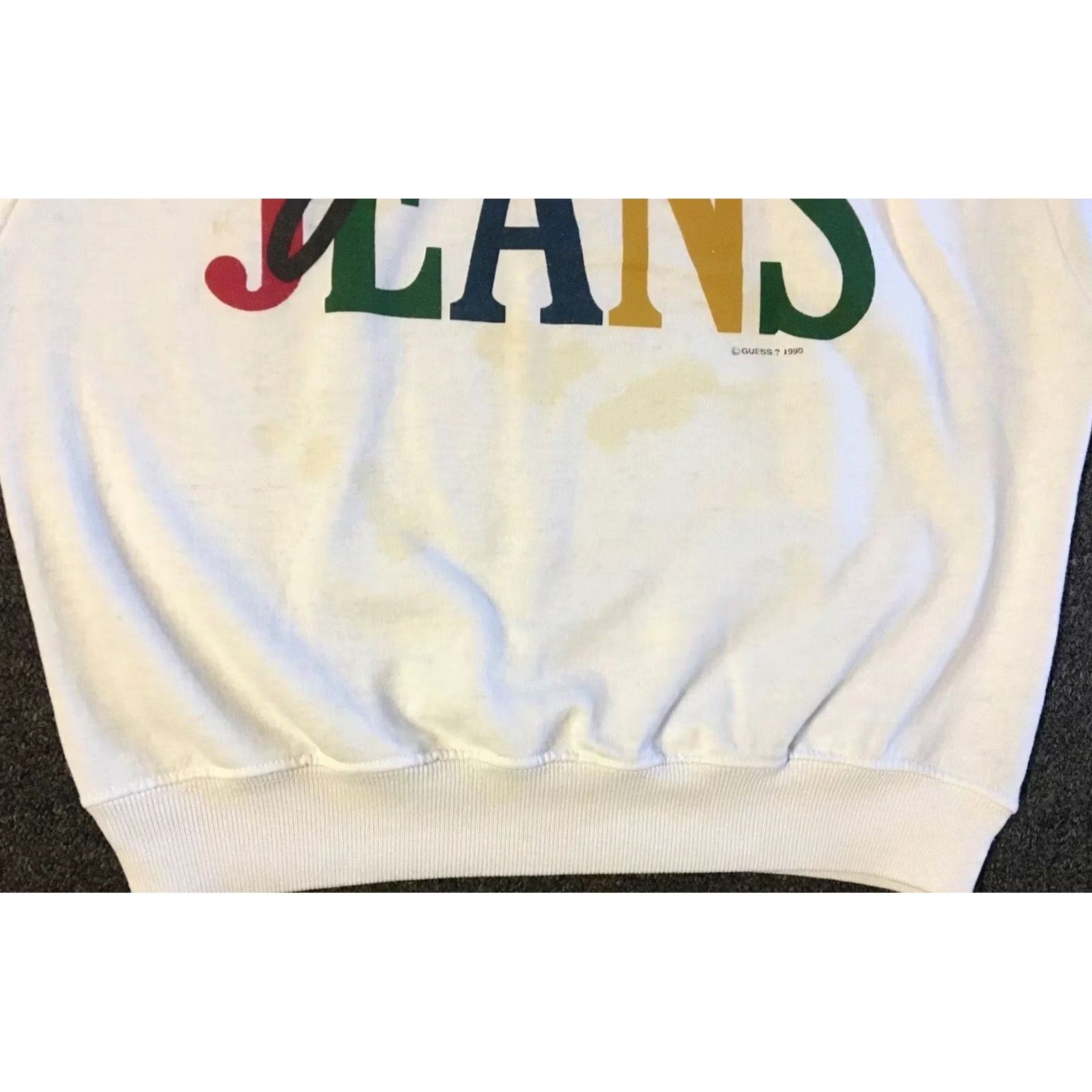 Guess VINTAGE Guess Jeans Hoodie Women L USA White Distressed Spellout 90s 80s Grunge Punk Hip Hop Retro Basketball Summer amer Womens Size L / US 10 / IT 46 - 4 Thumbnail