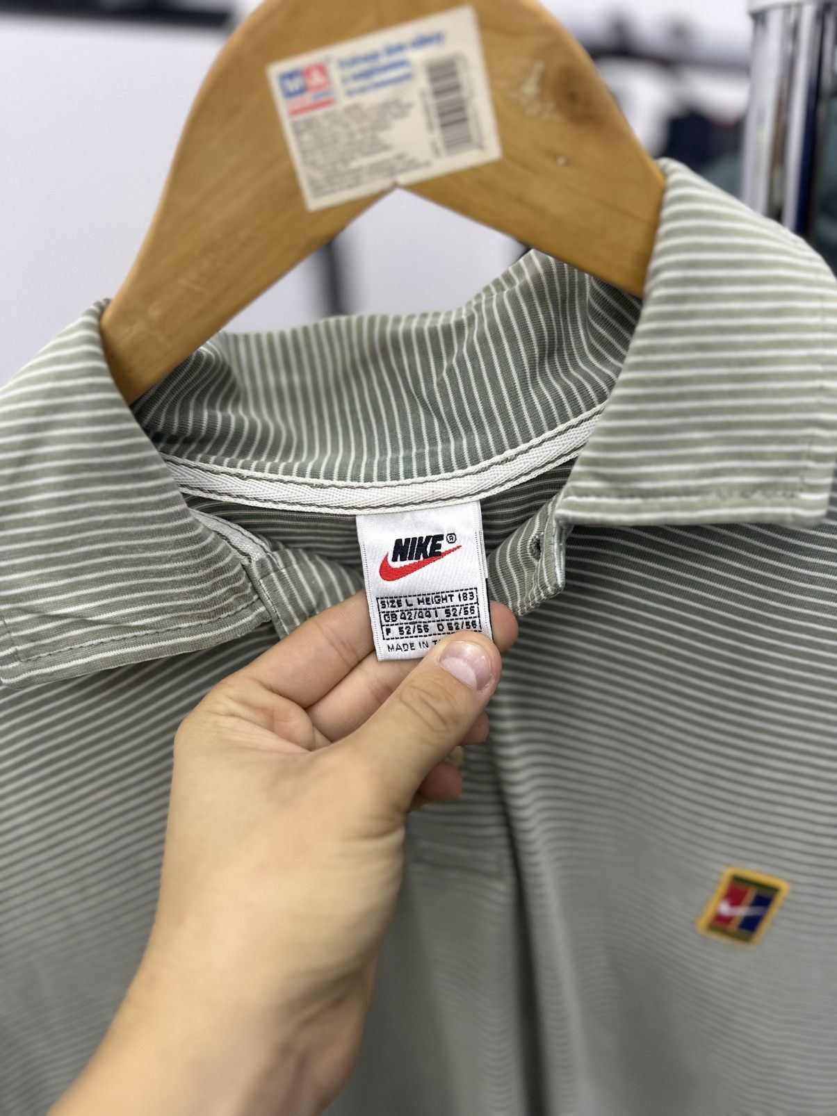 Nike Nike Stripped Court Tennis Polo Vintage 90s Size US L / EU 52-54 / 3 - 4 Thumbnail
