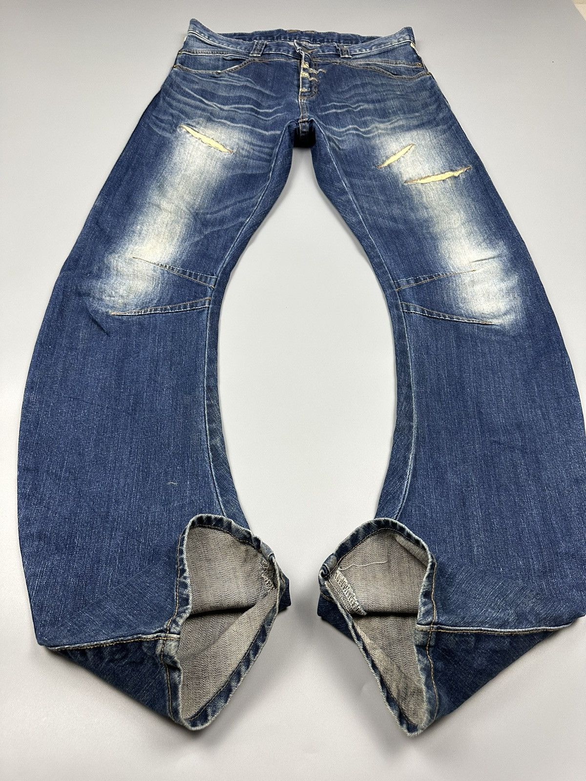 If Six Was Nine × PPFM Distressed PPFM Curve Leg Sashiko Boro Denim Size US 33 - 5 Thumbnail