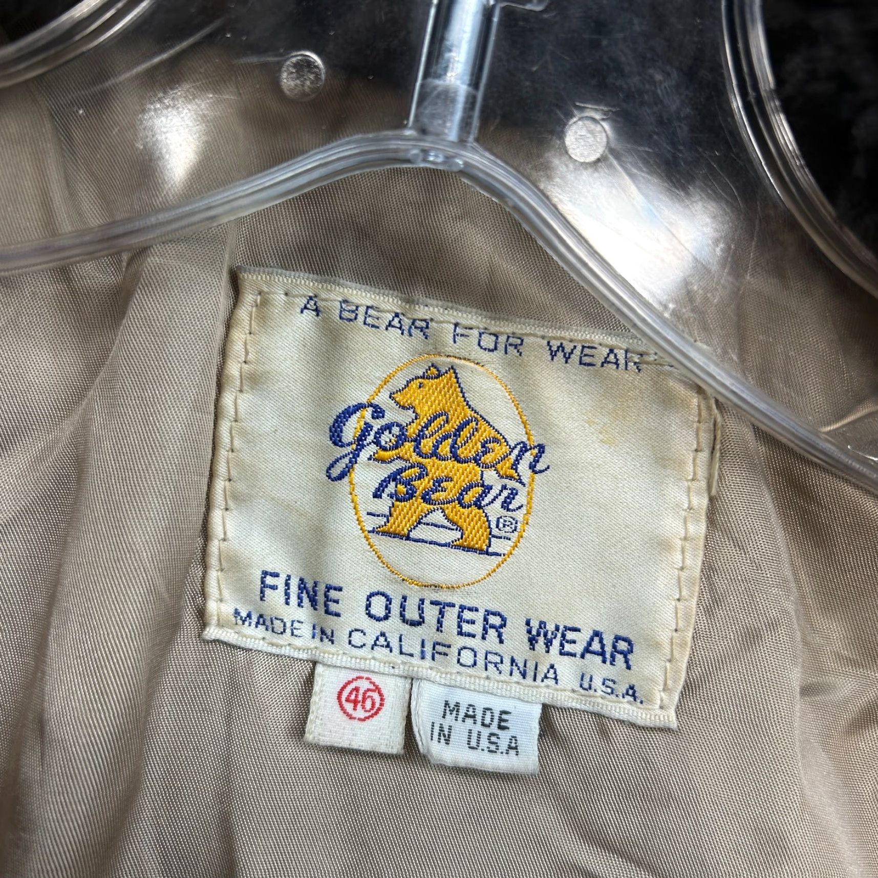 Vintage VINTAGE Golden Bear Leather Jacket Bomber Aviator Flight Fur Collar 46 Made USA Size US S / EU 44-46 / 1 - 4 Thumbnail