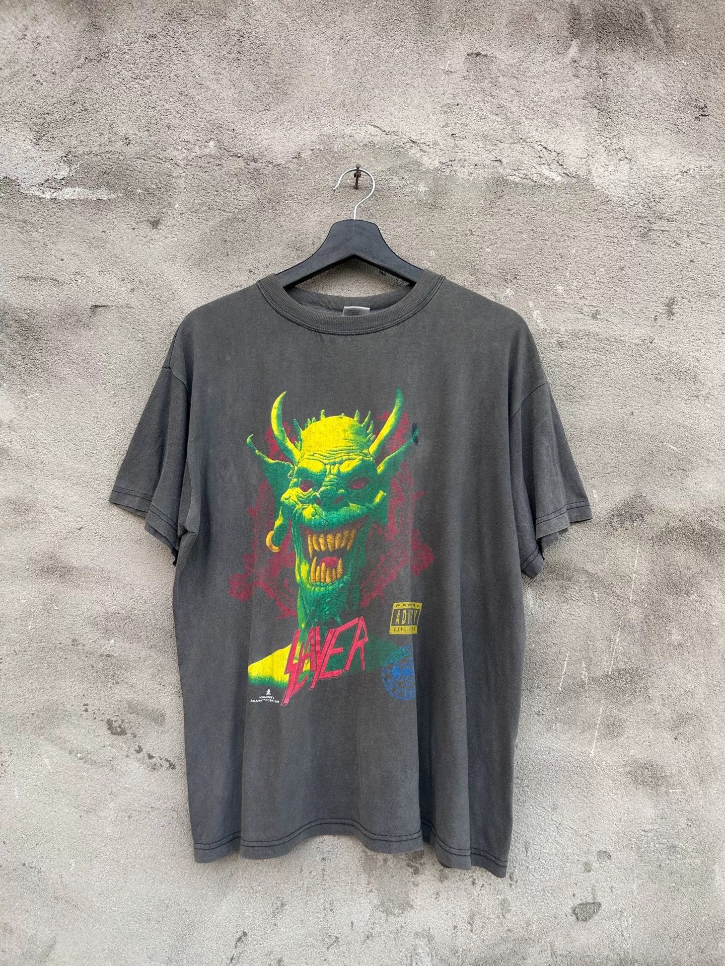 Vintage Vintage 90s Slayer Band Tee Size US M / EU 48-50 / 2 - 1 Thumbnail