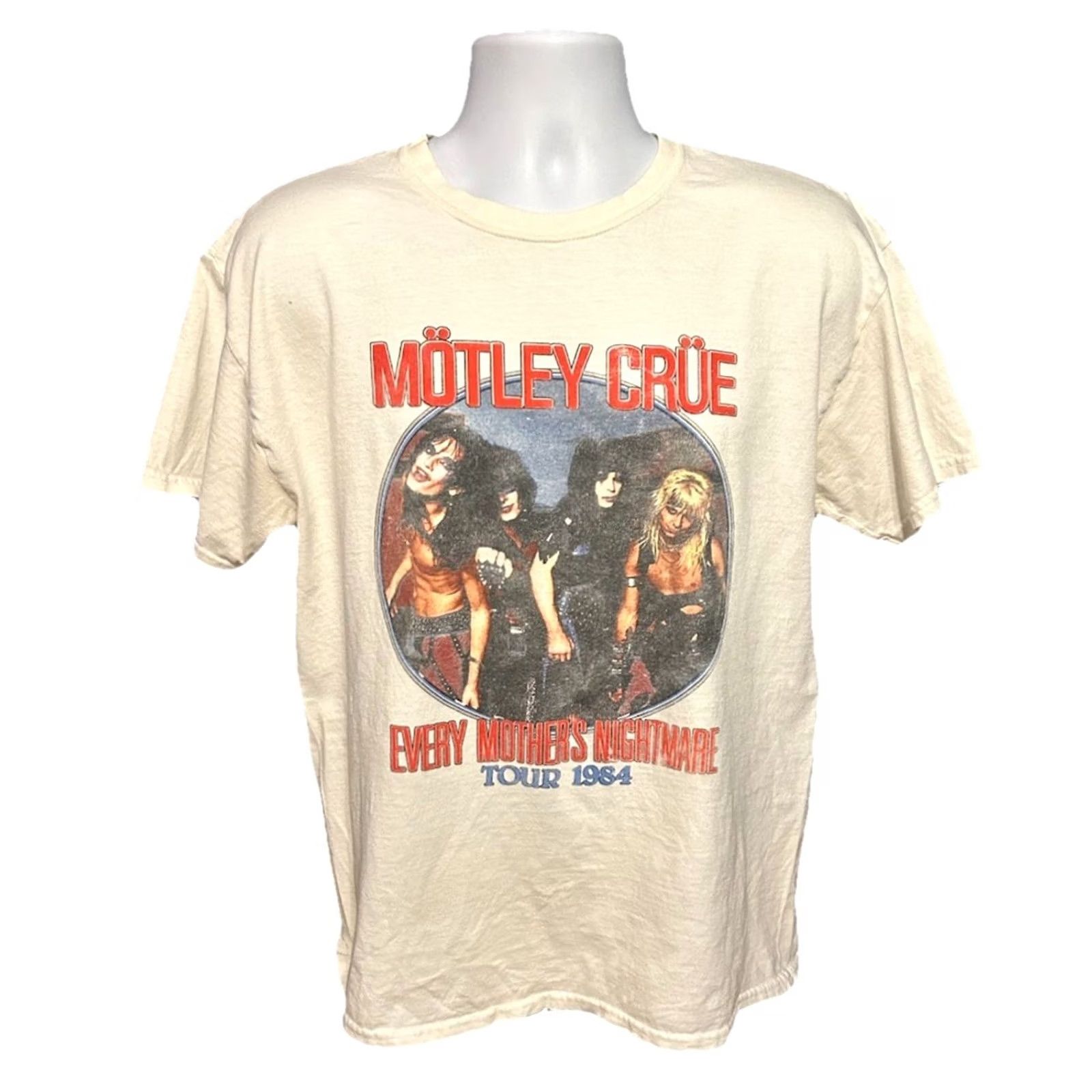 MOTHER Motley Crue T-Shirt Shirt White Mens Large 1984 Every Mothers Nightmare Tour Graphic Print Vintage? No (omit) Size US L / EU 52-54 / 3 - 7 Thumbnail