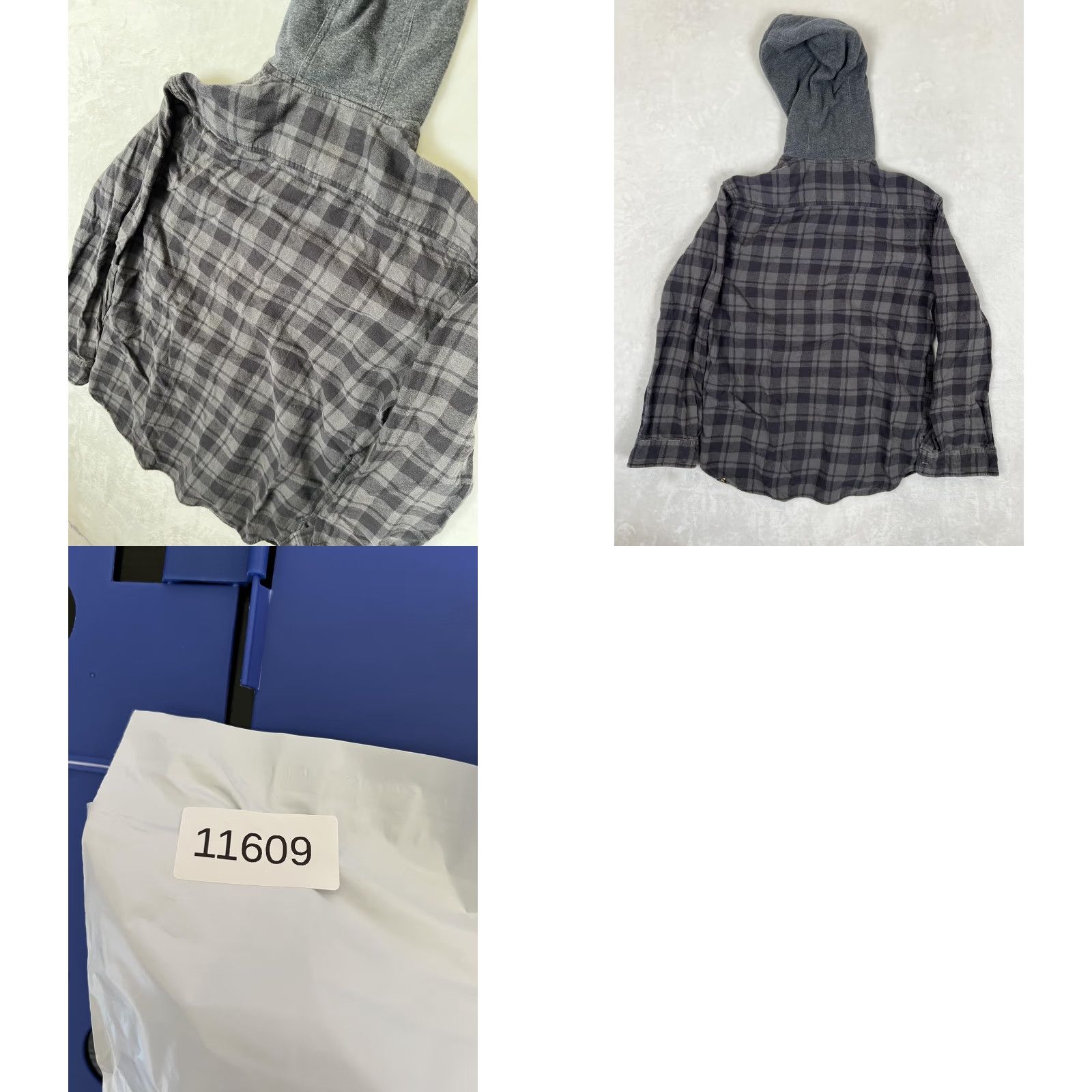 Quiksilver Quiksilver Shirt Mens Large Gray Plaid Hooded Flannel Long Sleeve Button Up Size US L / EU 52-54 / 3 - 8 Thumbnail