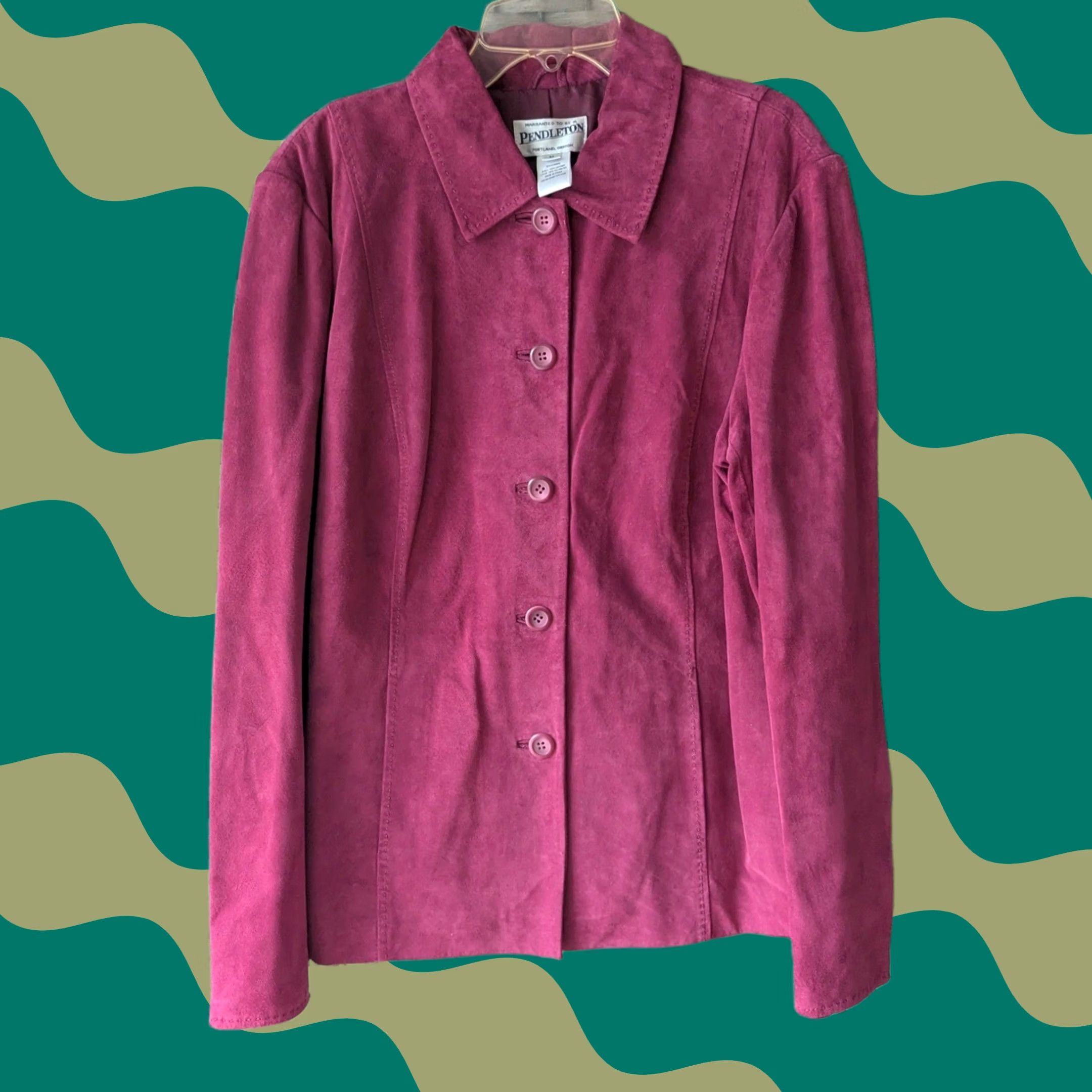 Pendleton Pendleton Jacket Pink Suede Leather Button Front Mid-Length Western Womens M Size M / US 6-8 / IT 42-44 - 1 Thumbnail
