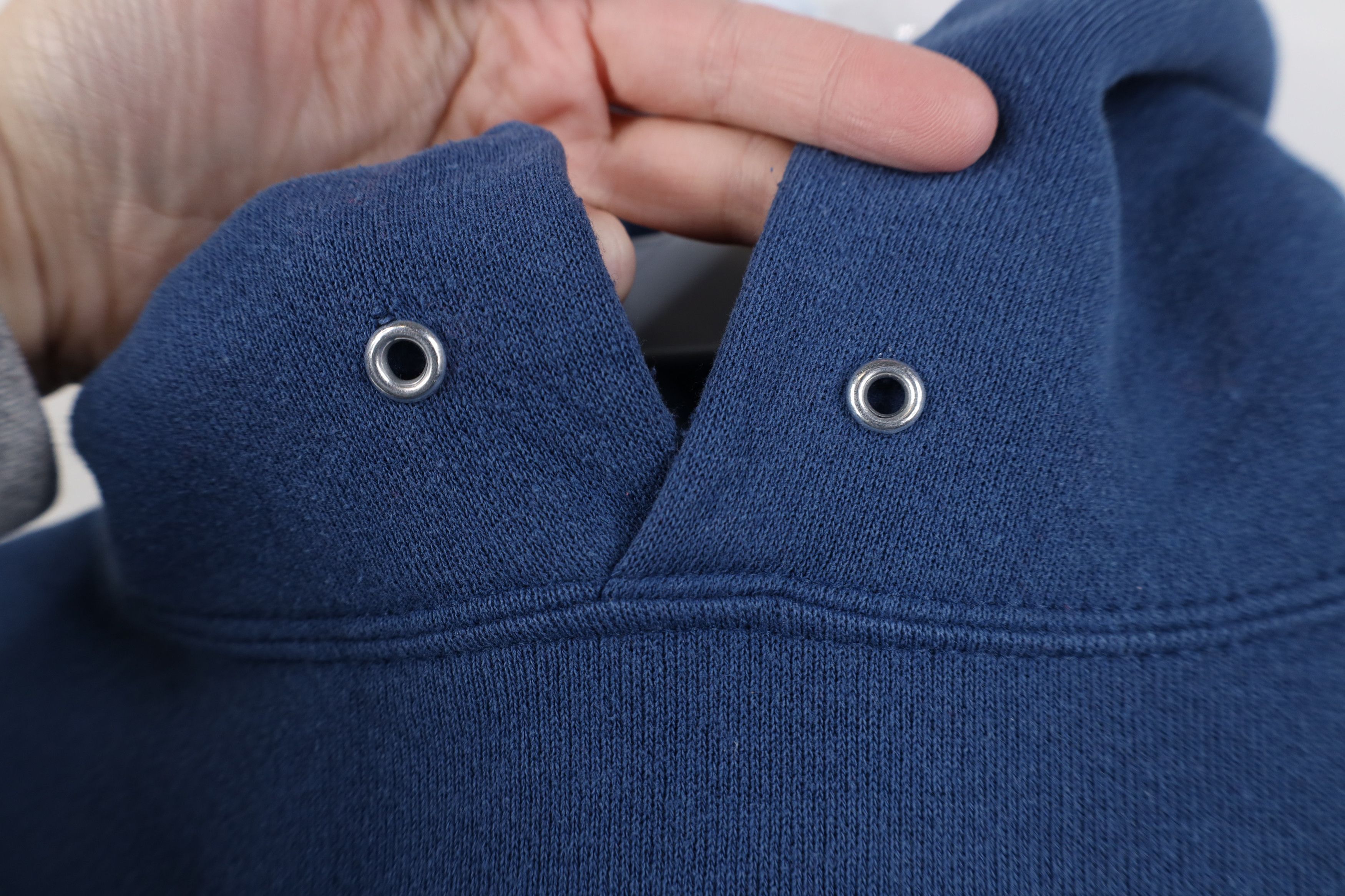Vintage Vintage 90s Streetwear Blank Boxy Fit Hoodie Sweatshirt Blue Size L / US 10 / IT 46 - 4 Thumbnail