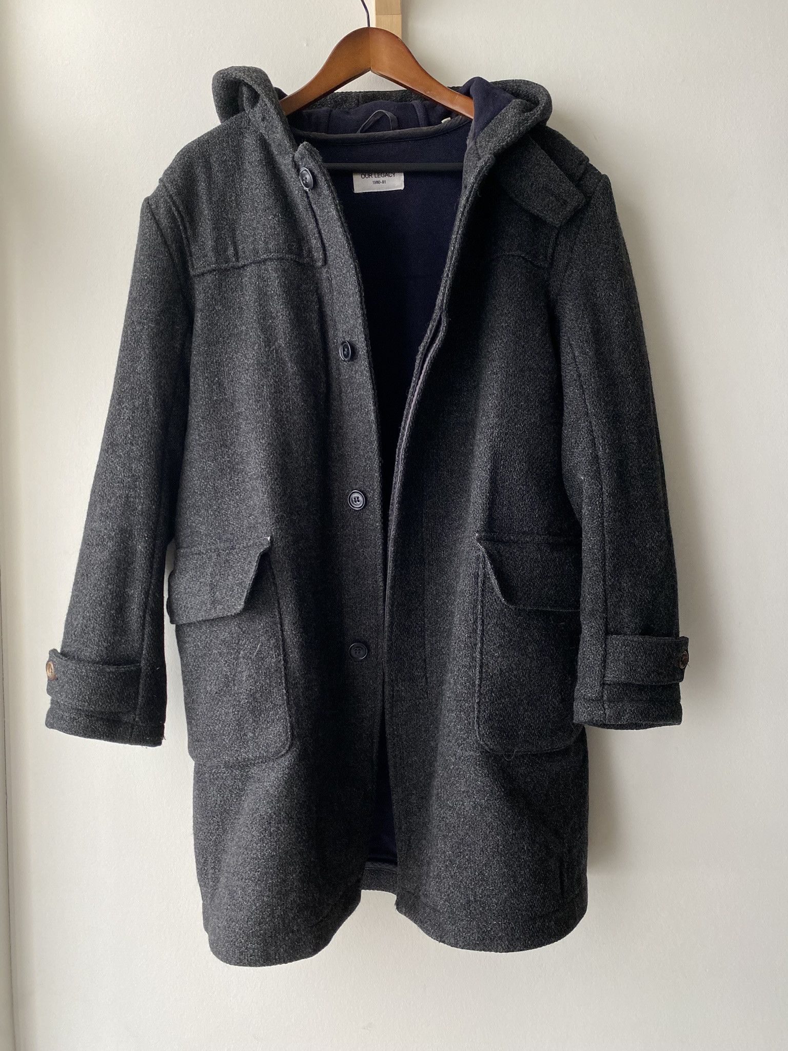 Our Legacy 50/L - Duffle Charcoal Tweed - 100% Virgin Wool Size US L / EU 52-54 / 3 - 3 Thumbnail
