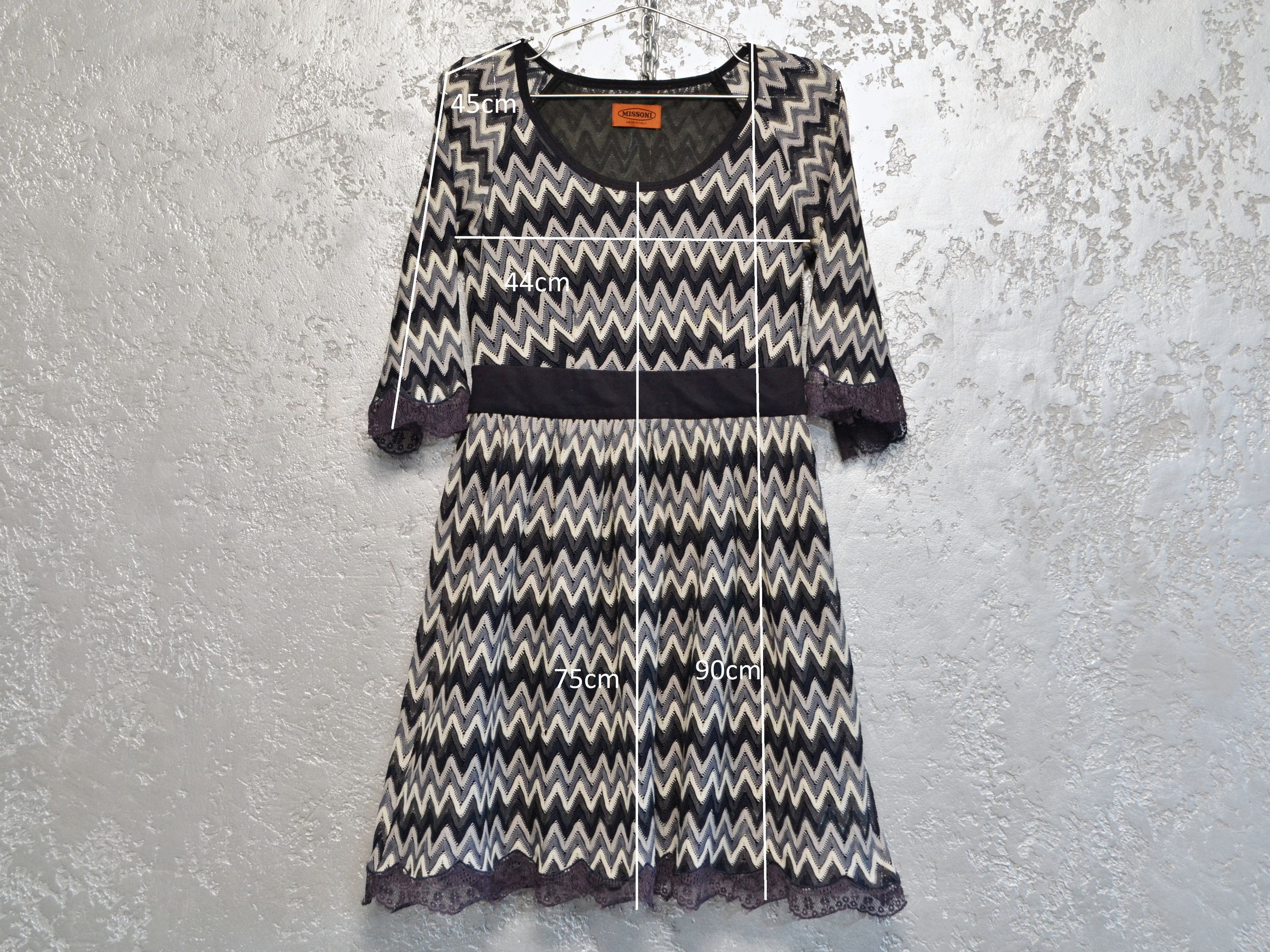 Missoni Vintage MISSONI Women’s Knit Dress Blue White Rare Size M / US 6-8 / IT 42-44 - 2 Thumbnail