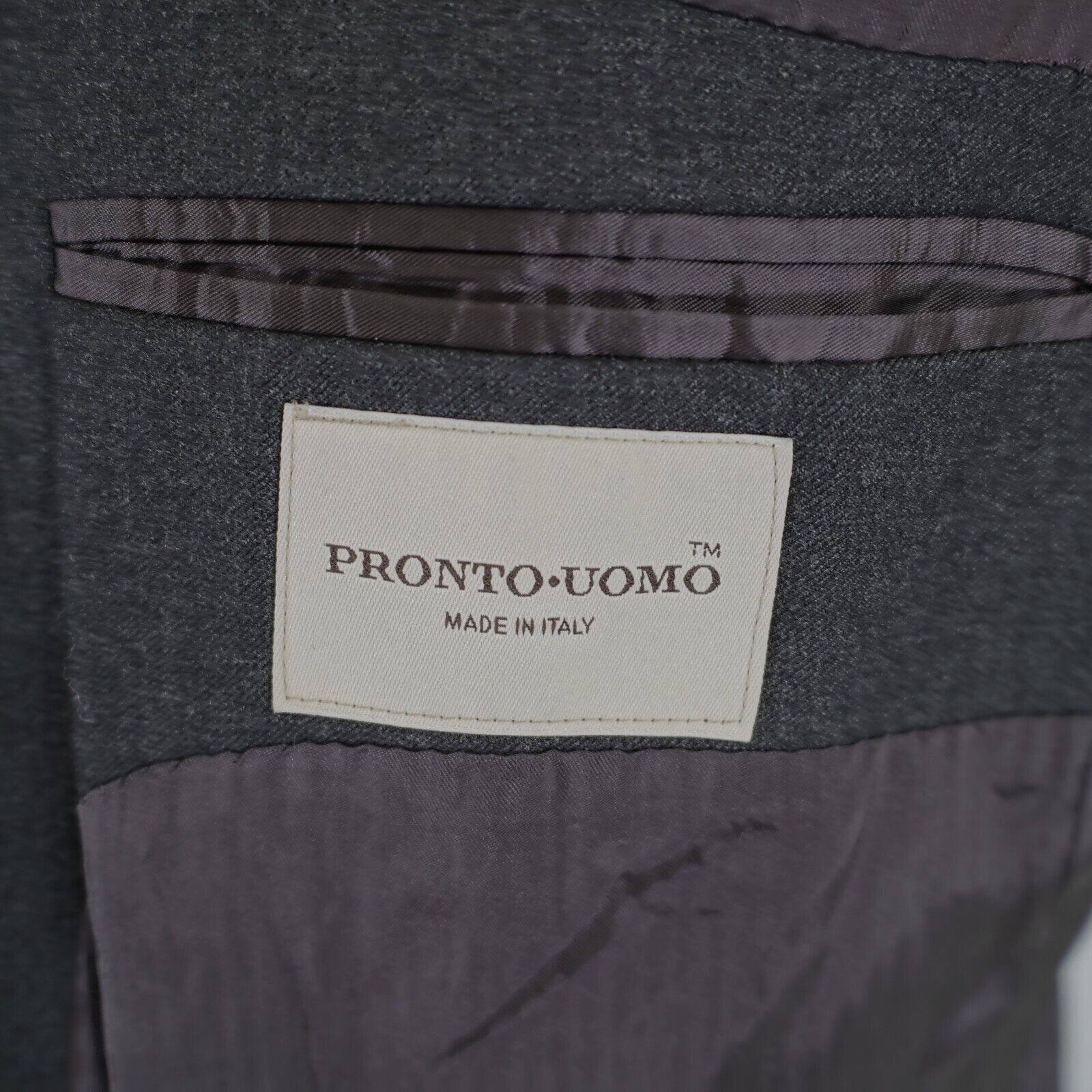 Pronto Uomo Pronto Uomo Italy Angelico Super 100s Worsted Wool Gray 3 Bu Size 42R - 8 Thumbnail