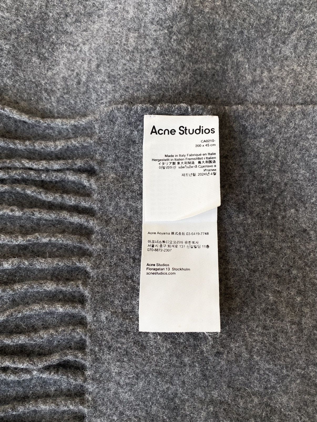 Acne Studios Acne Studios Wool Fringed Grey Scarf Size ONE SIZE - 7 Thumbnail