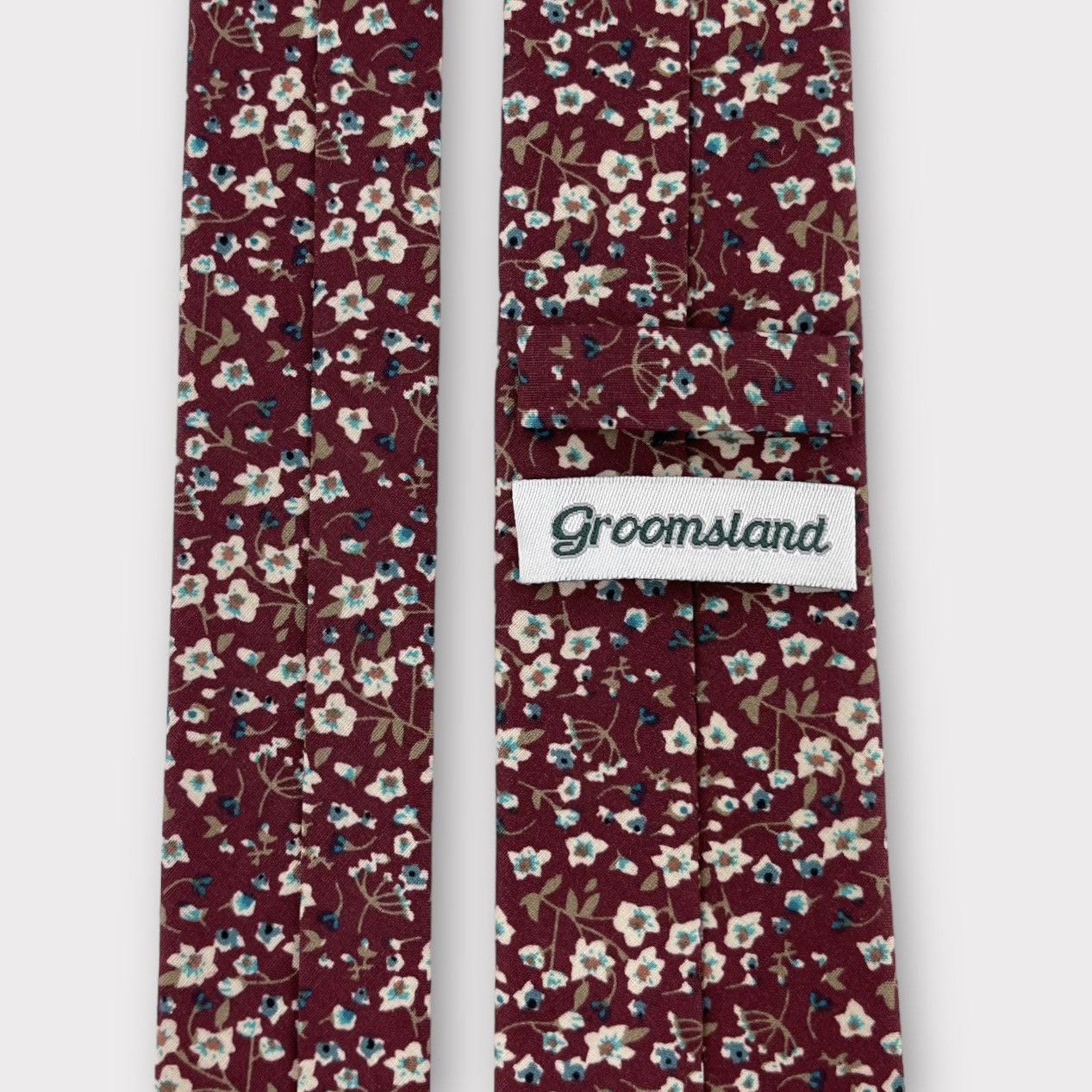 Other Men's Cabernet Floral Print Necktie, Slim 2.5” Width Size ONE SIZE - 4 Thumbnail