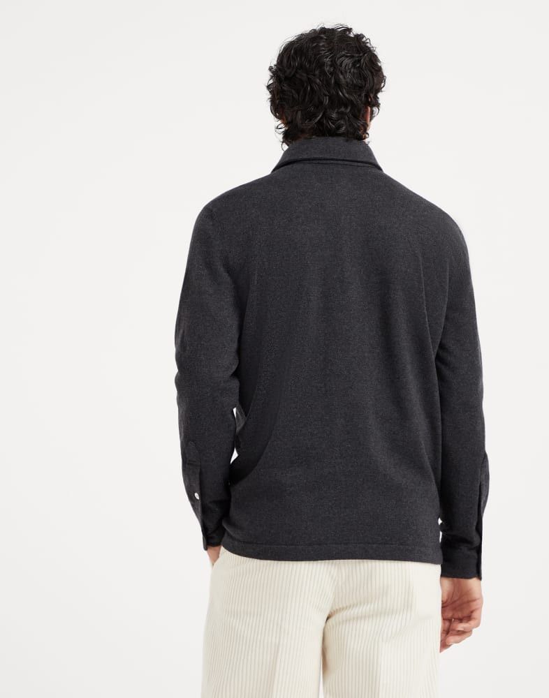 Brunello Cucinelli o1w1db10925 Cashmere Polo T-Shirt in Black Size US L / EU 52-54 / 3 - 4 Thumbnail