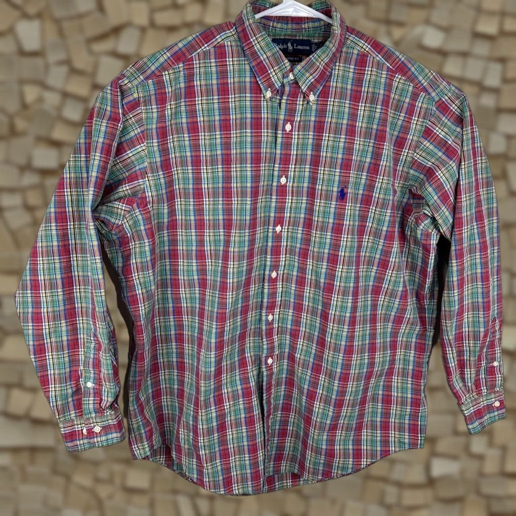 Polo Ralph Lauren VINTAGE Polo Ralph Lauren Mens Classic Fit Shirt XL Plaid Long Sleeve Button-Up Size US XL / EU 56 / 4 - 1 Thumbnail